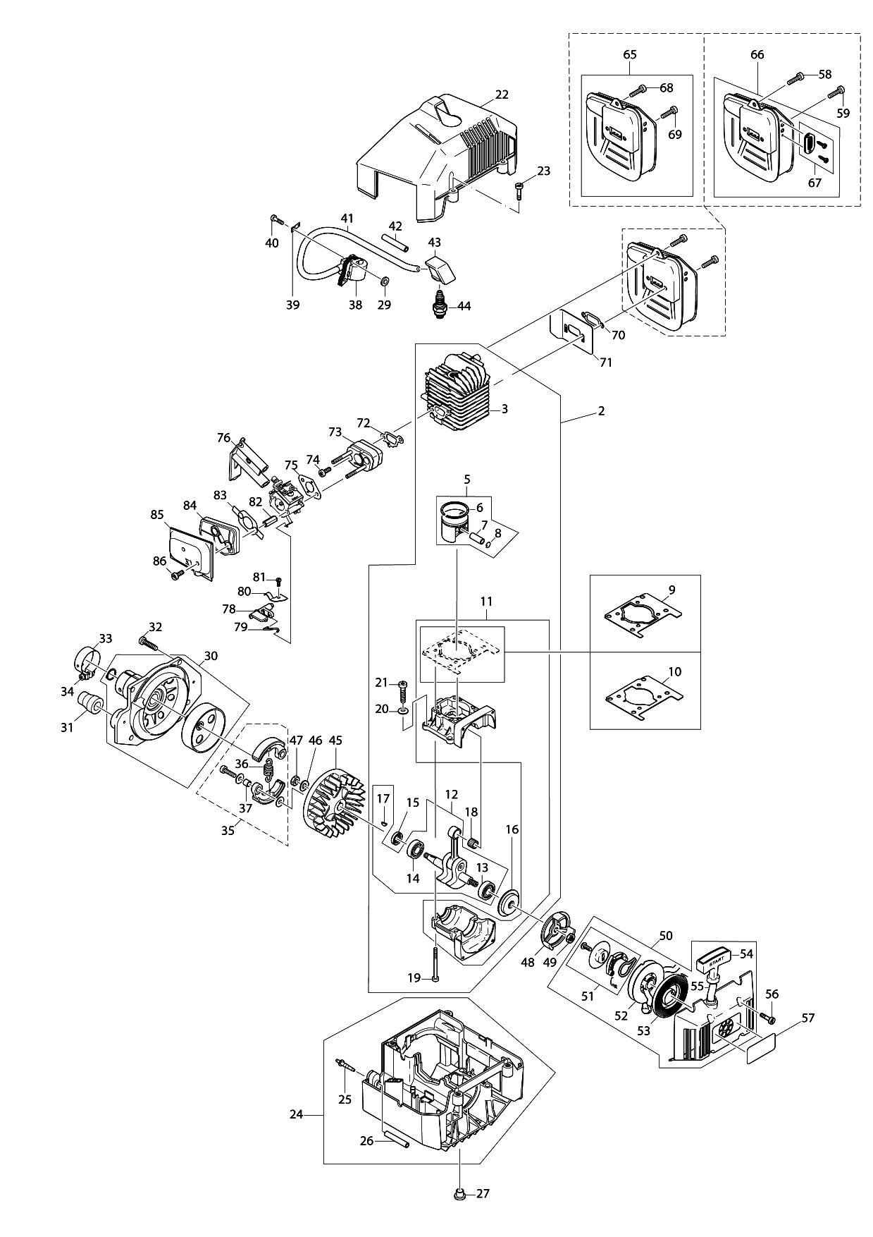 Makita MS-4010 parts diagram, sheet 1