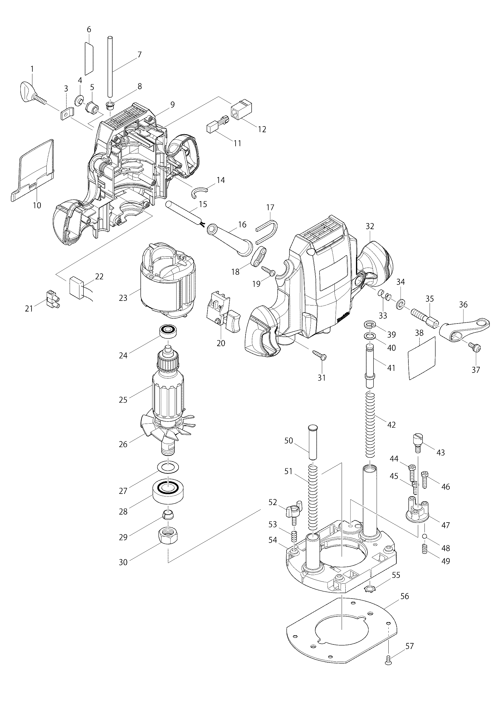 Makita MT361 parts diagram, sheet 1