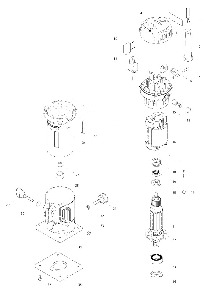 Makita MT372 parts diagram, sheet 1