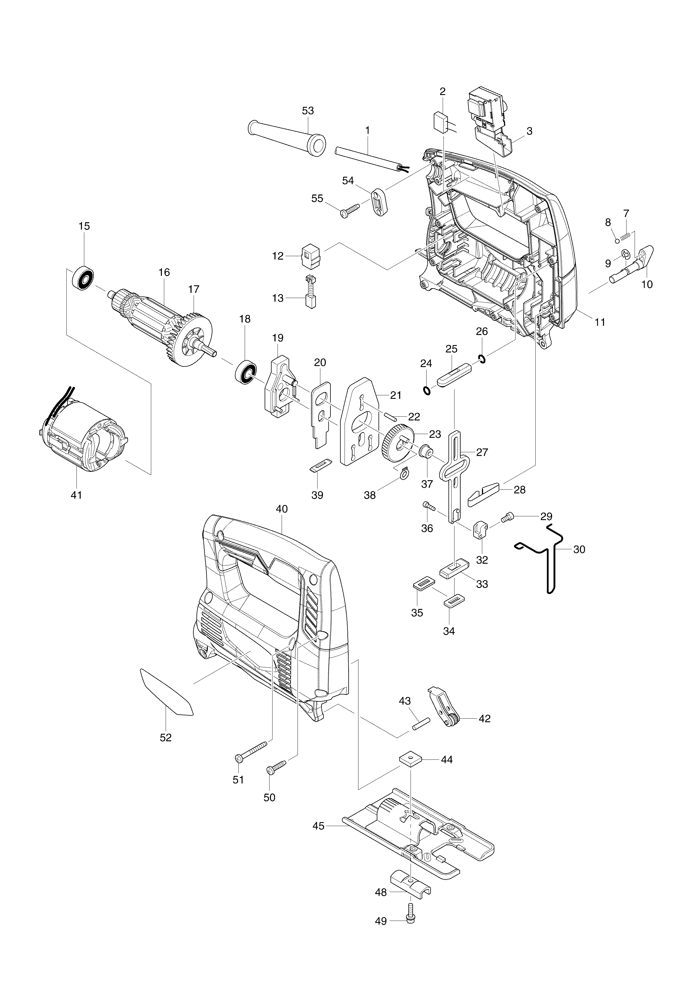 Makita MT431 parts diagram, sheet 1