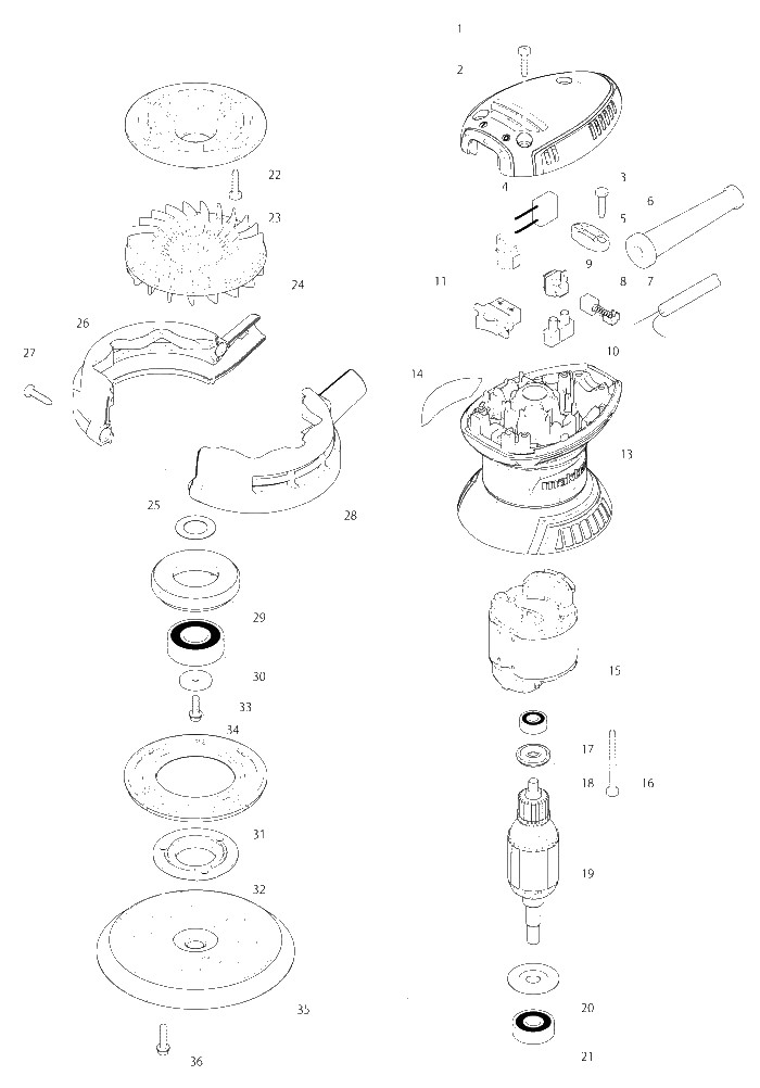 Makita MT924 parts diagram, sheet 1