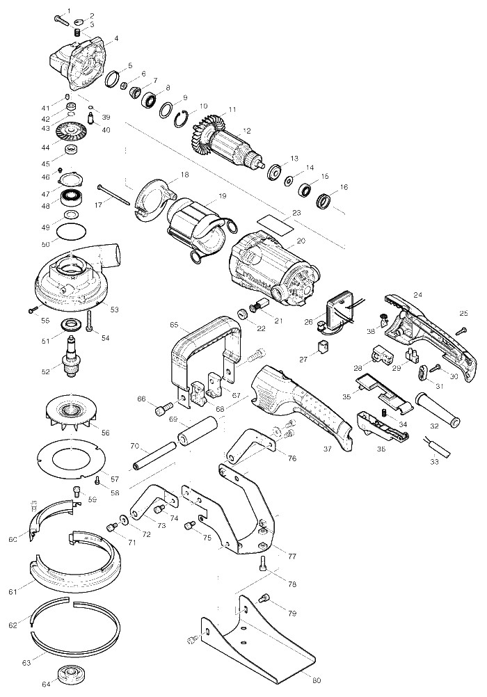 Makita PC5001C parts diagram, sheet 1