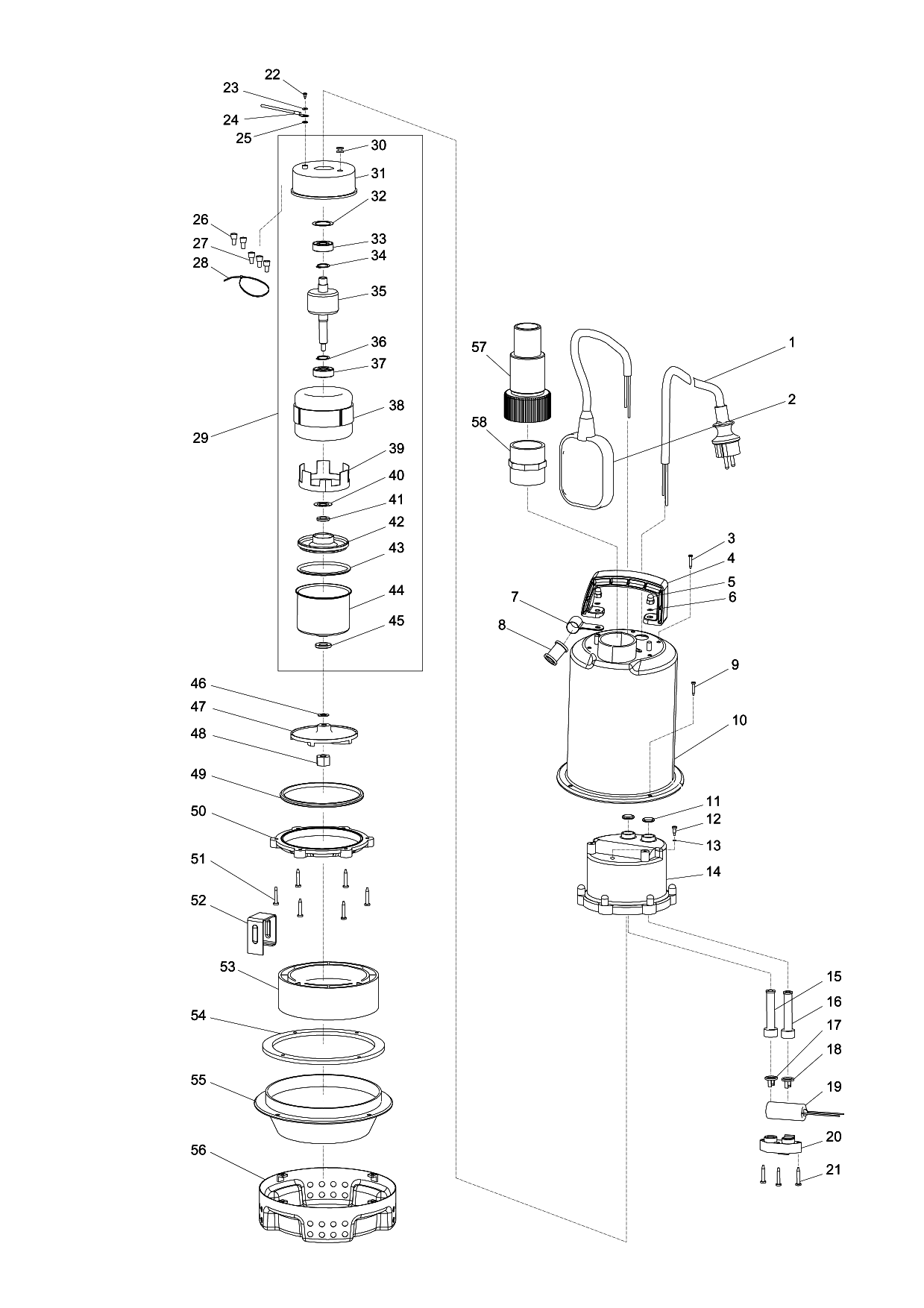 Makita PF1100 parts diagram, sheet 1
