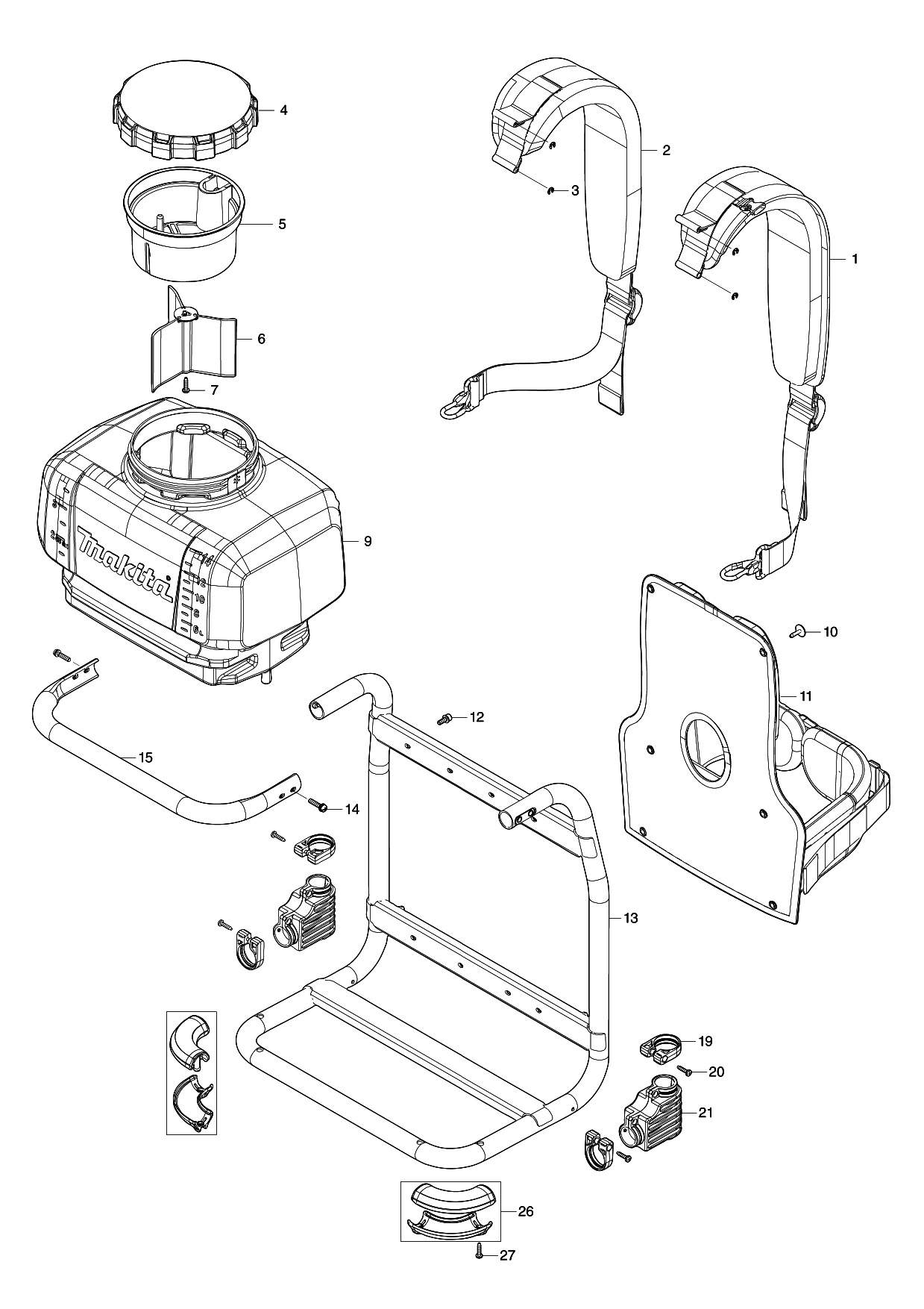 Makita PM001G parts diagram, sheet 1
