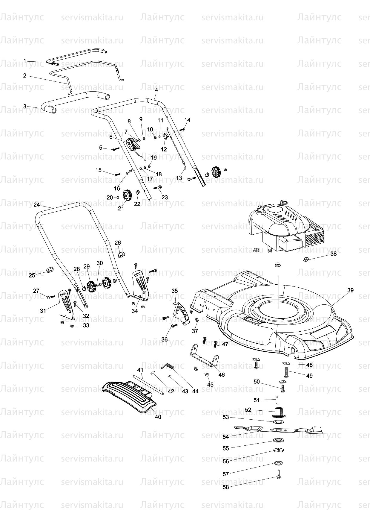 Makita PM5120 parts diagram, sheet 1