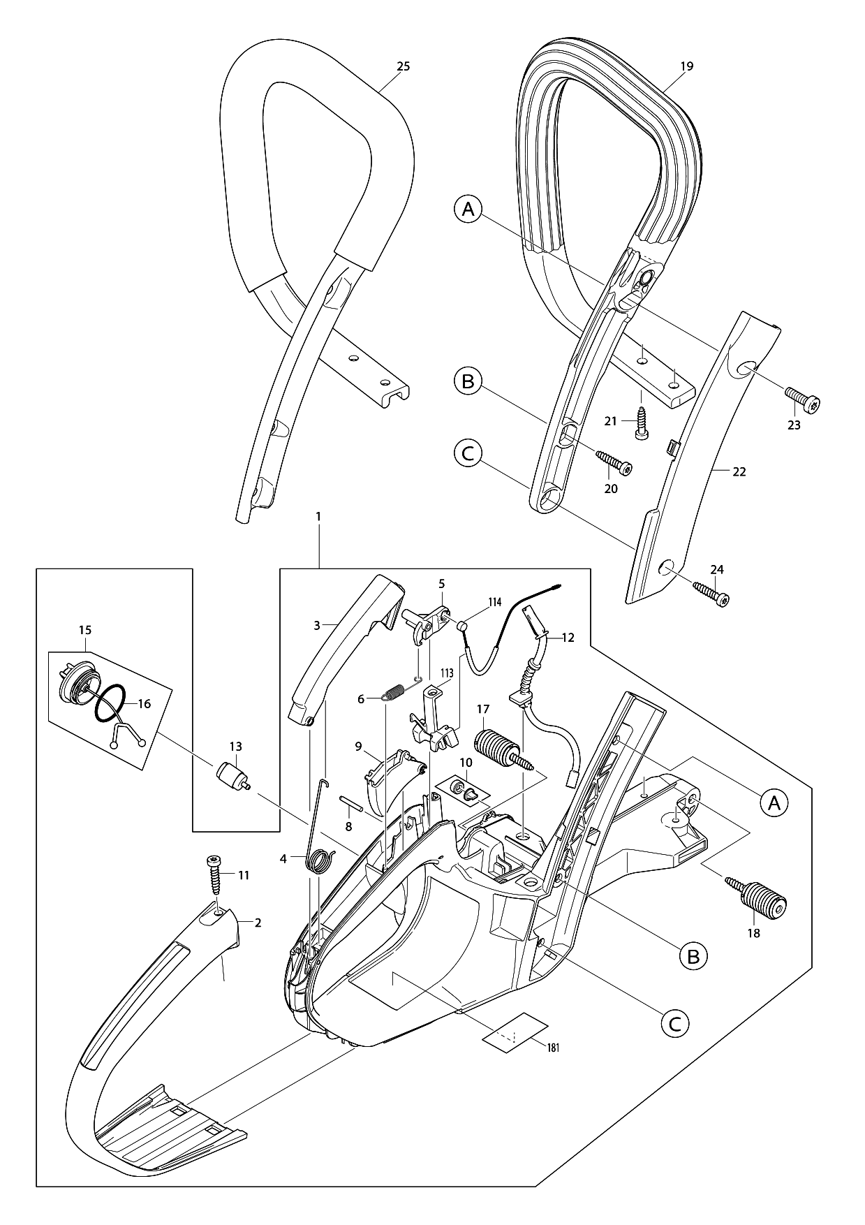 Makita PS-460 parts diagram, sheet 1