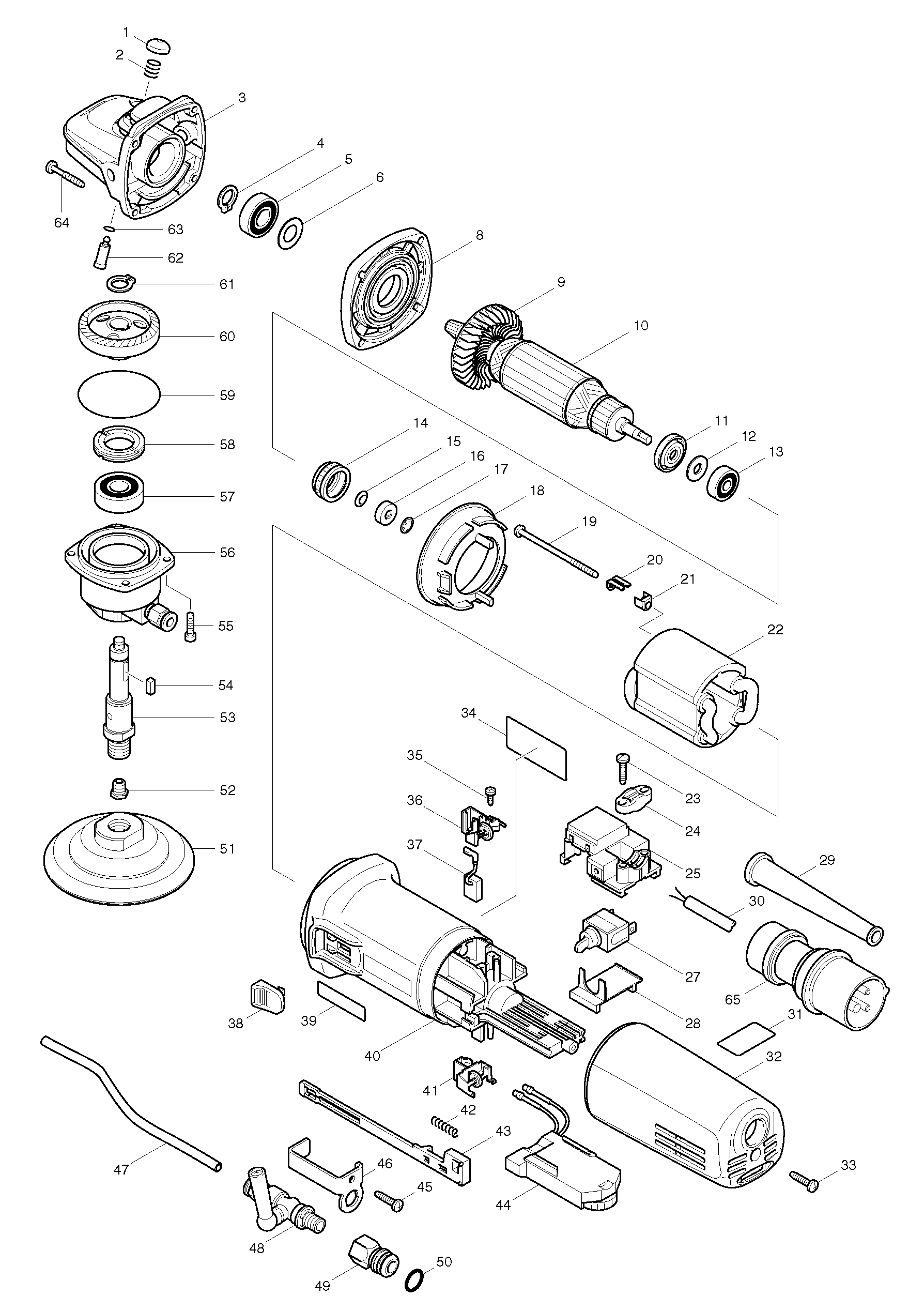 Makita PW5000C parts diagram, sheet 1