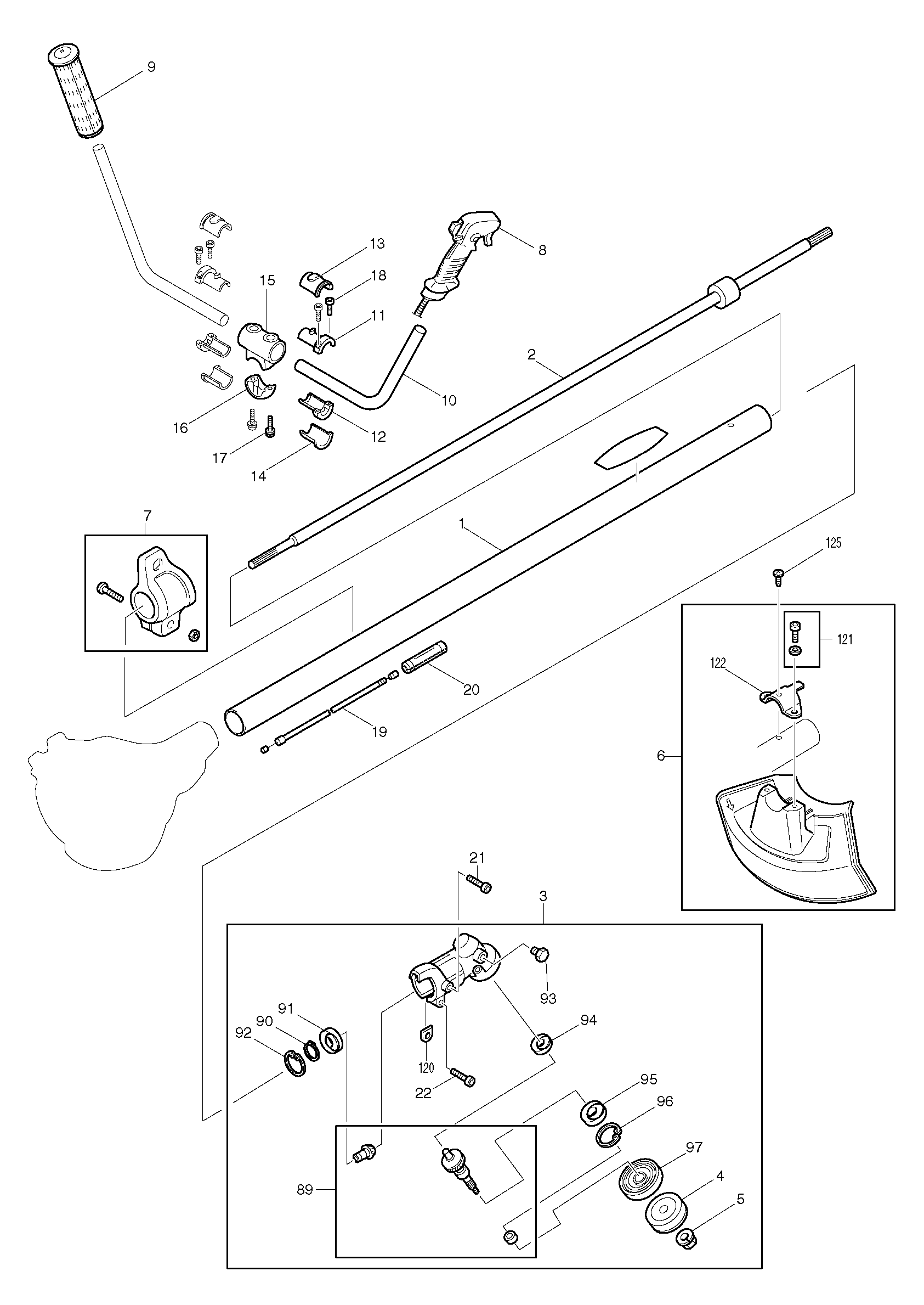 Makita RBC220 parts diagram, sheet 1