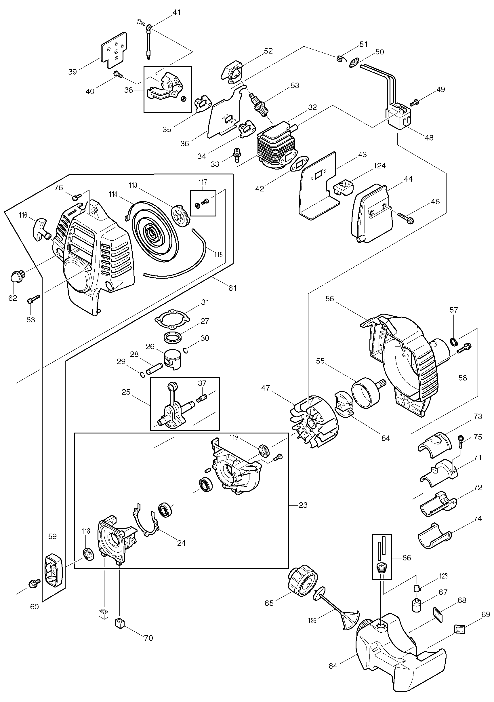 Makita RBC220 parts diagram, sheet 2