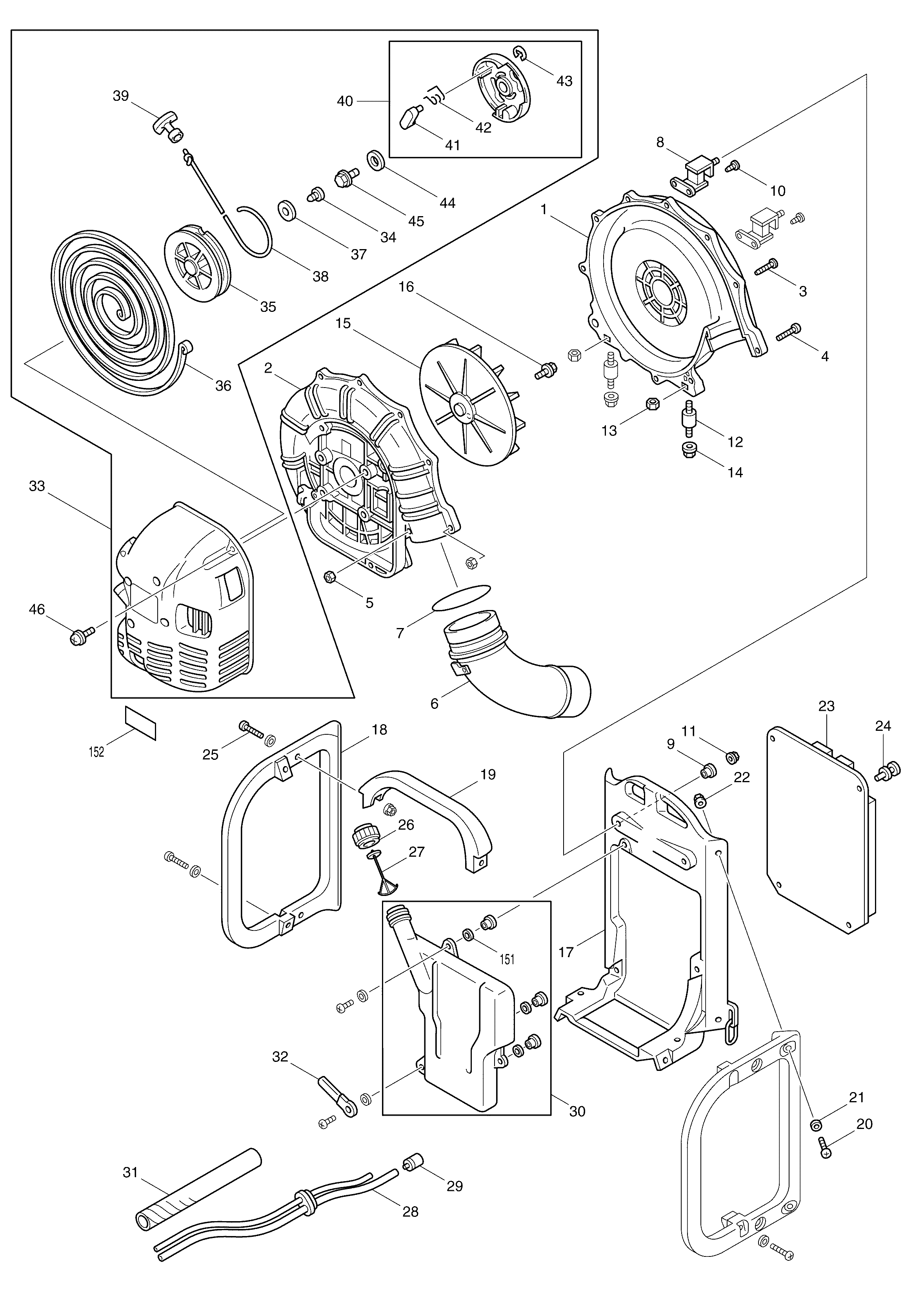 Makita RBL500 parts diagram, sheet 1