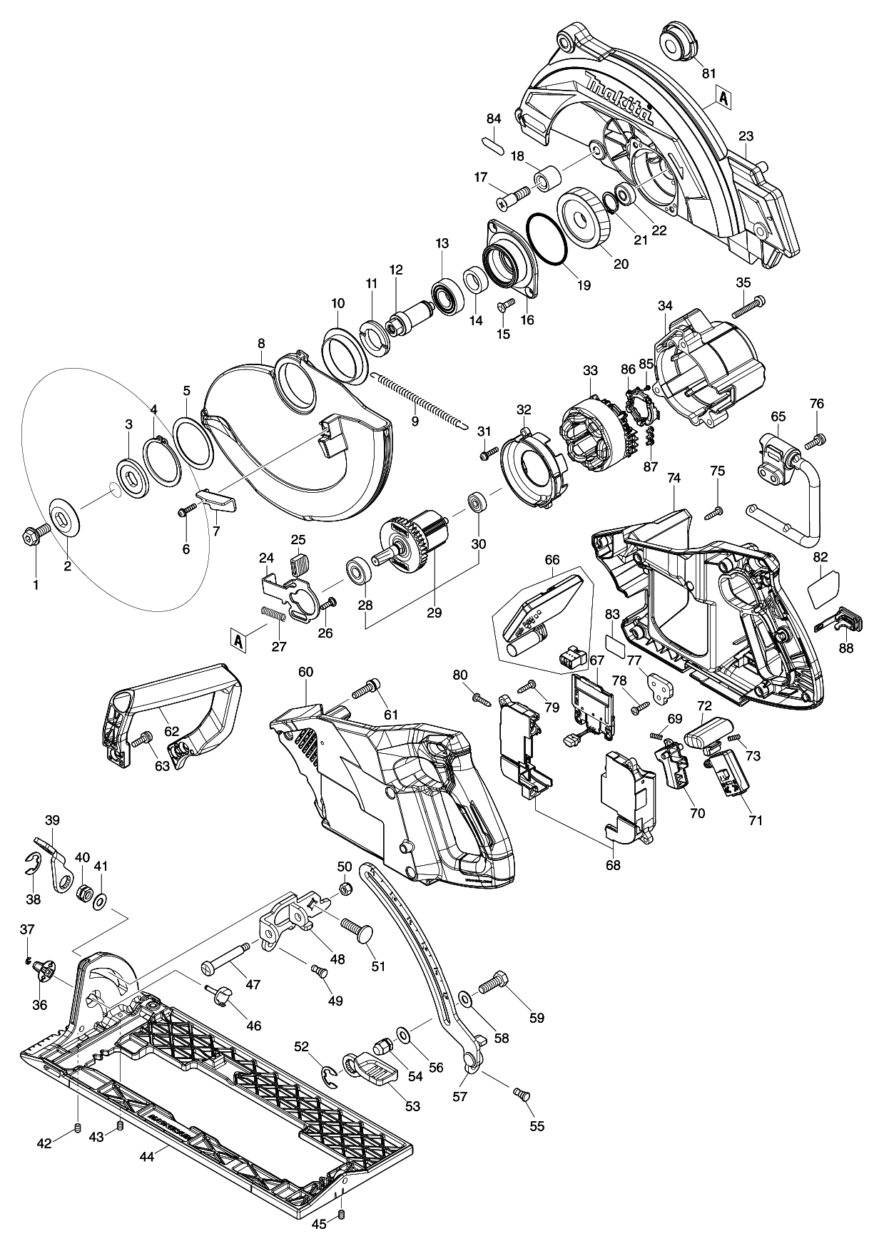 Makita RS002G parts diagram, sheet 1