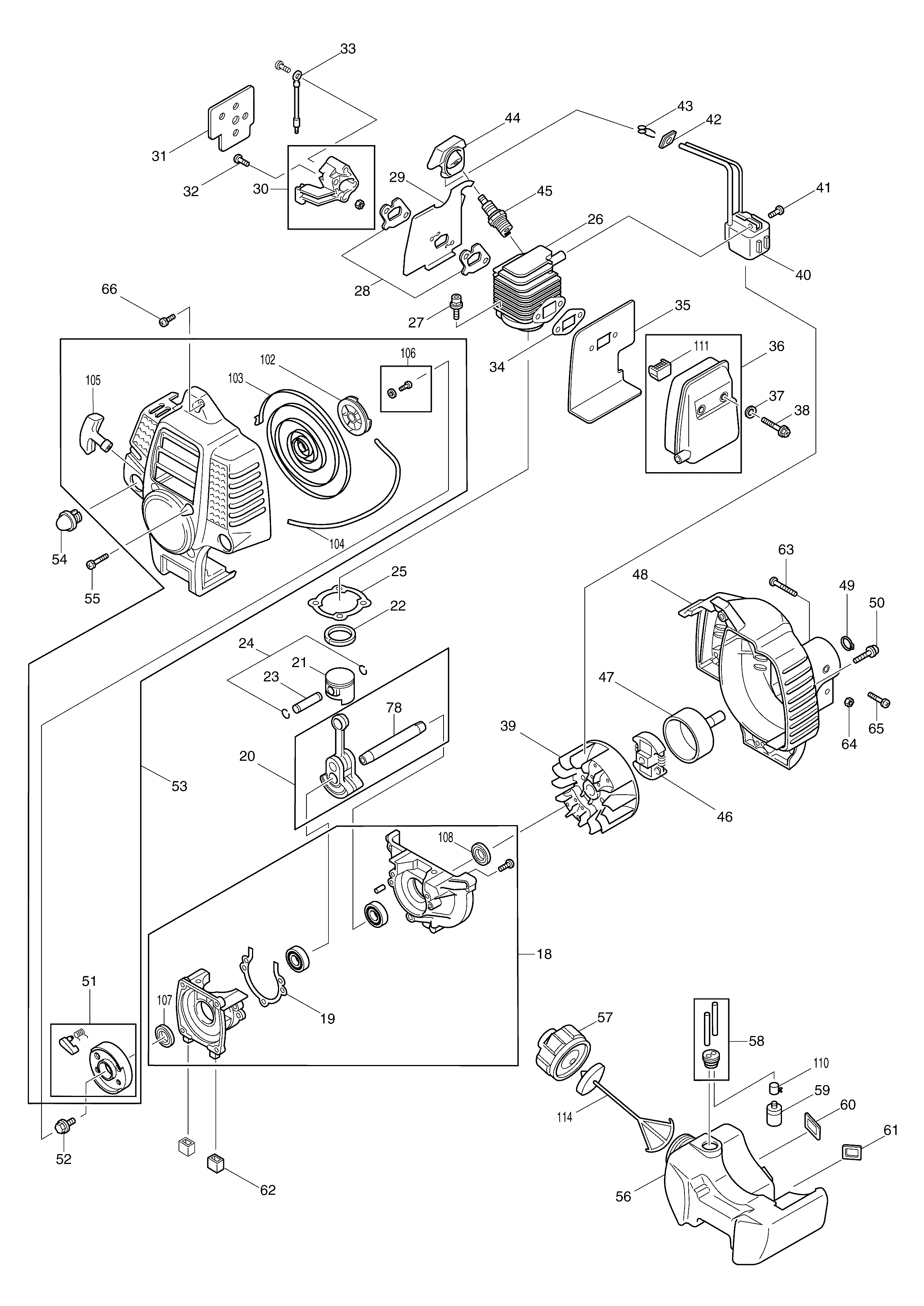 Makita RST250 parts diagram, sheet 2