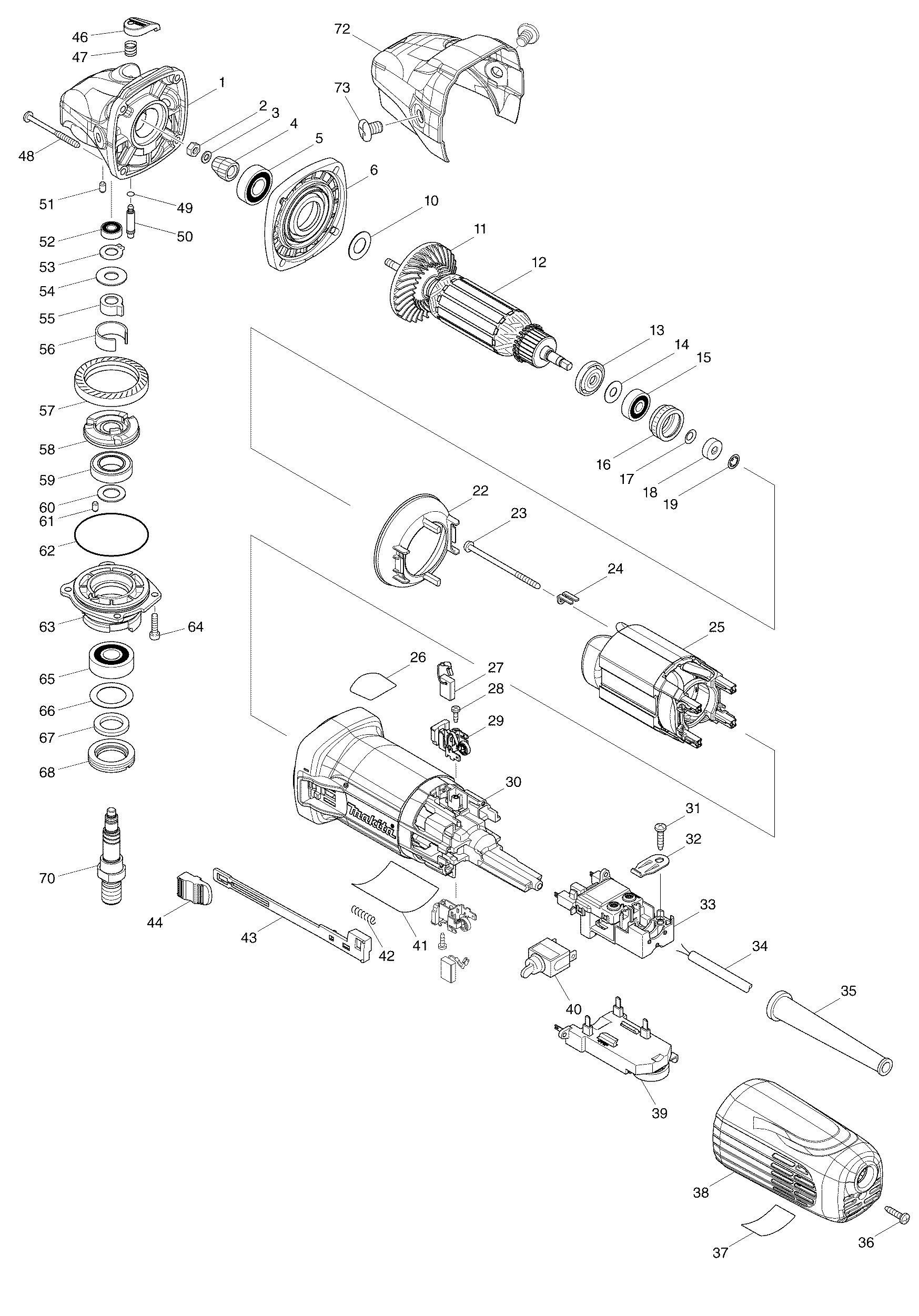 Makita SA5040C parts diagram, sheet 1