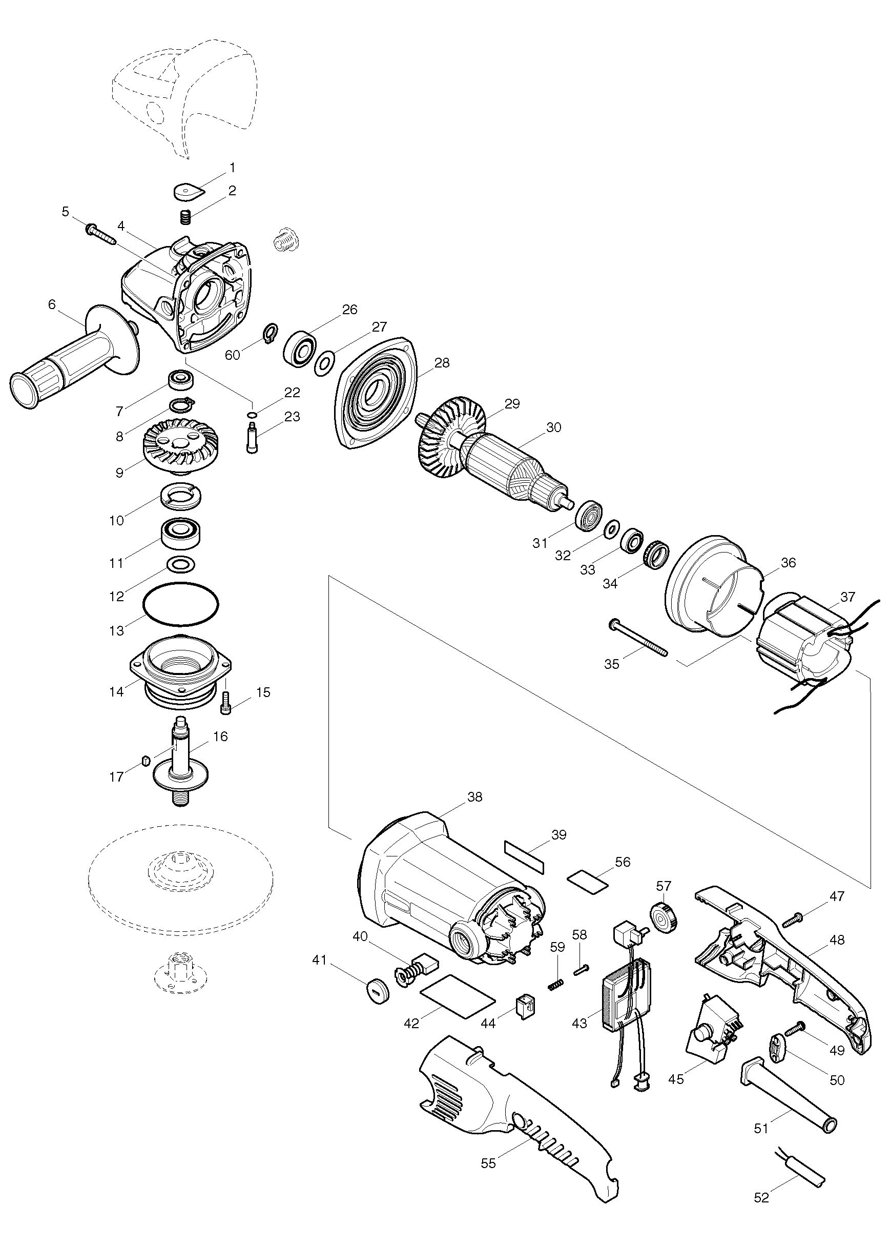 Makita SA7000C parts diagram, sheet 1