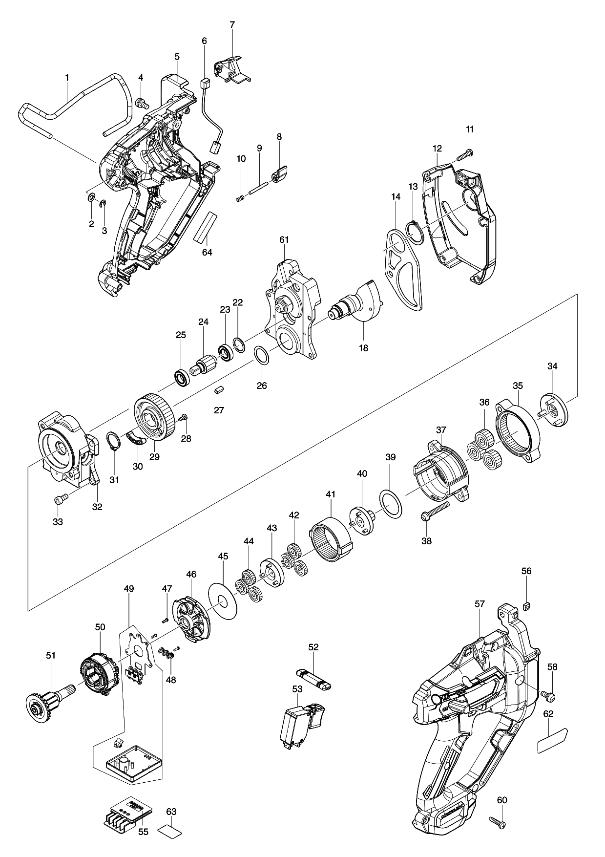 Makita SC103D parts diagram, sheet 1
