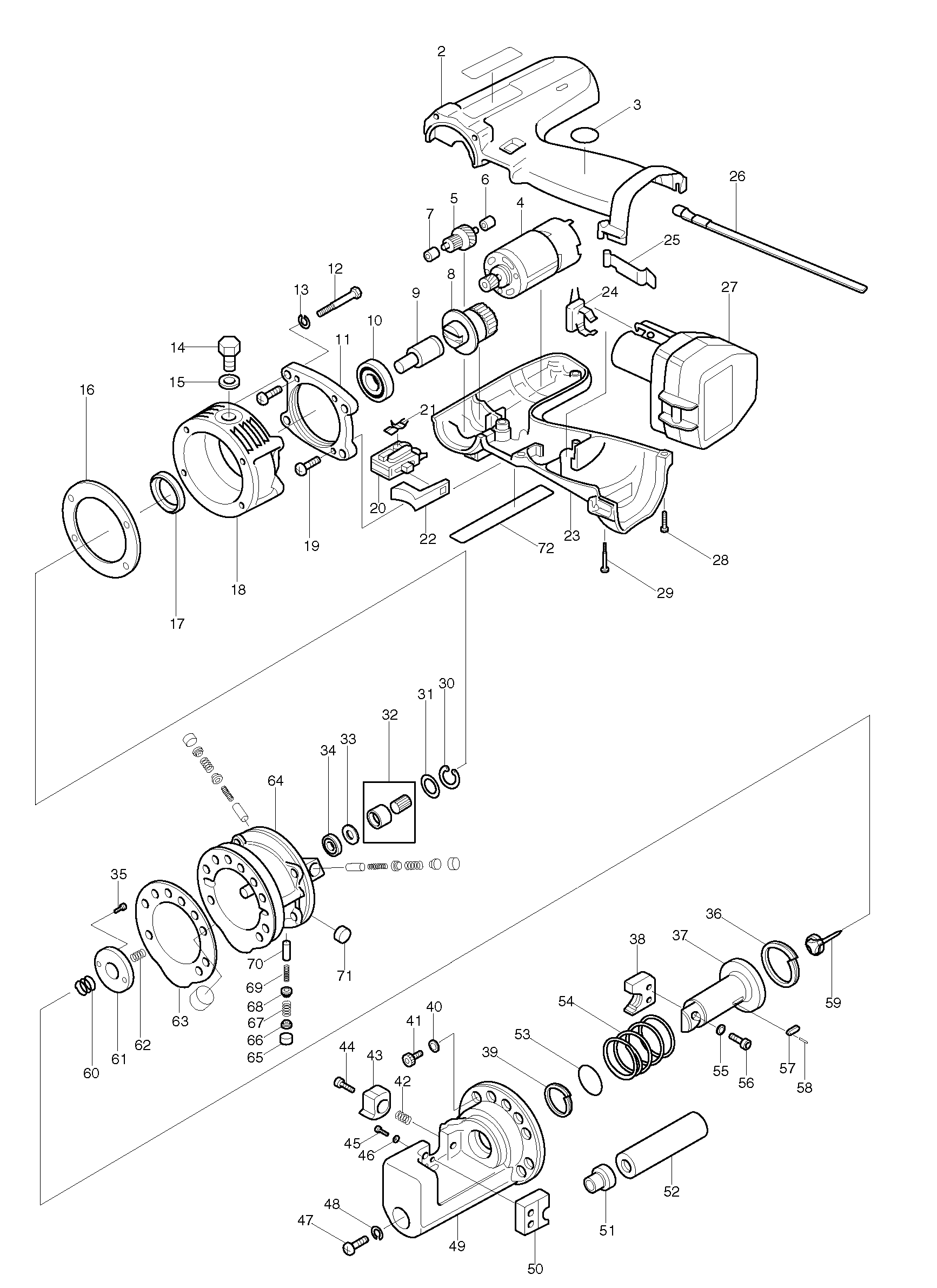 Makita SC120D parts diagram, sheet 1