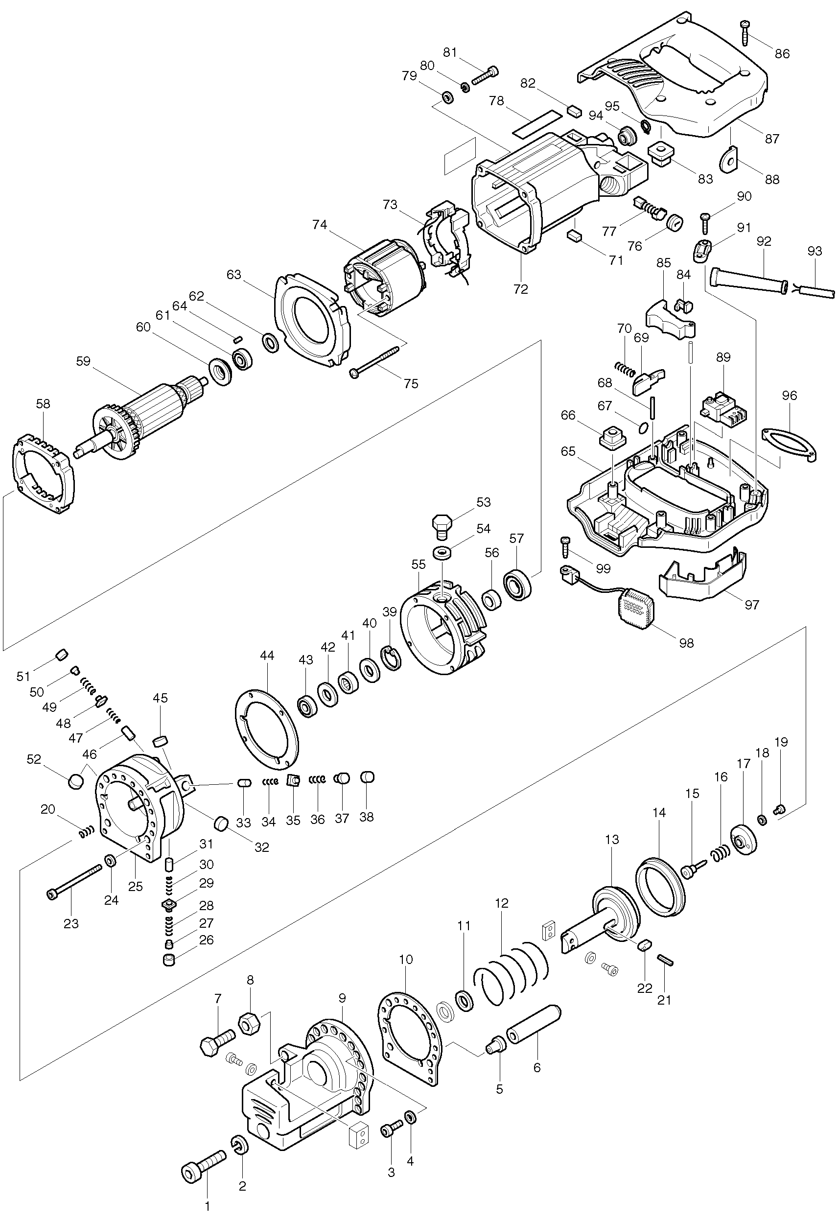 Makita SC161 parts diagram, sheet 1