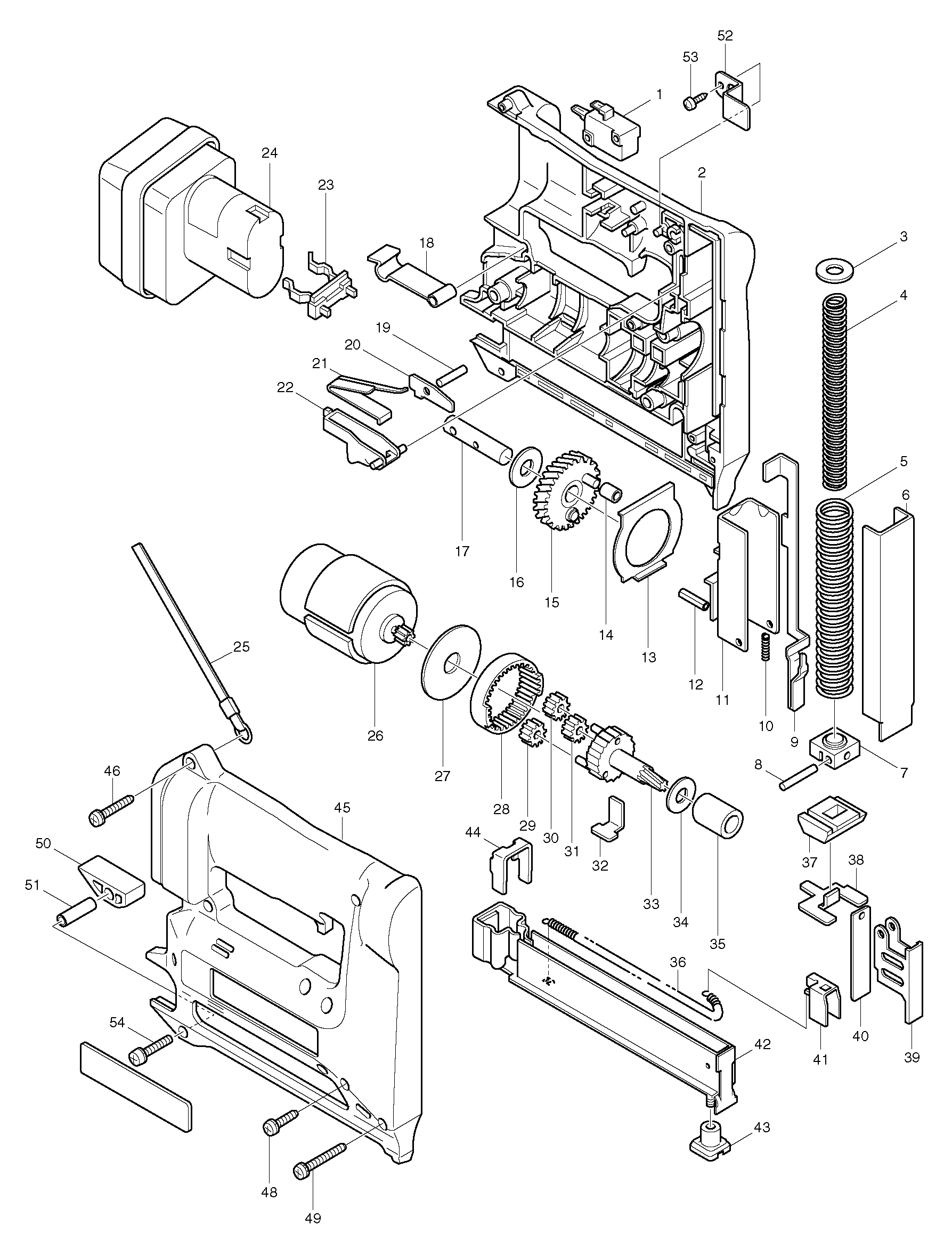 Makita T1022D parts diagram, sheet 1