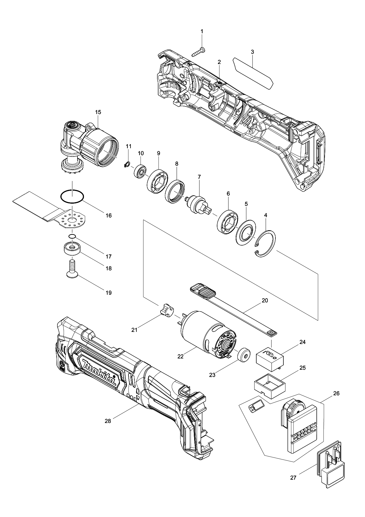 Makita TM30D parts diagram, sheet 1