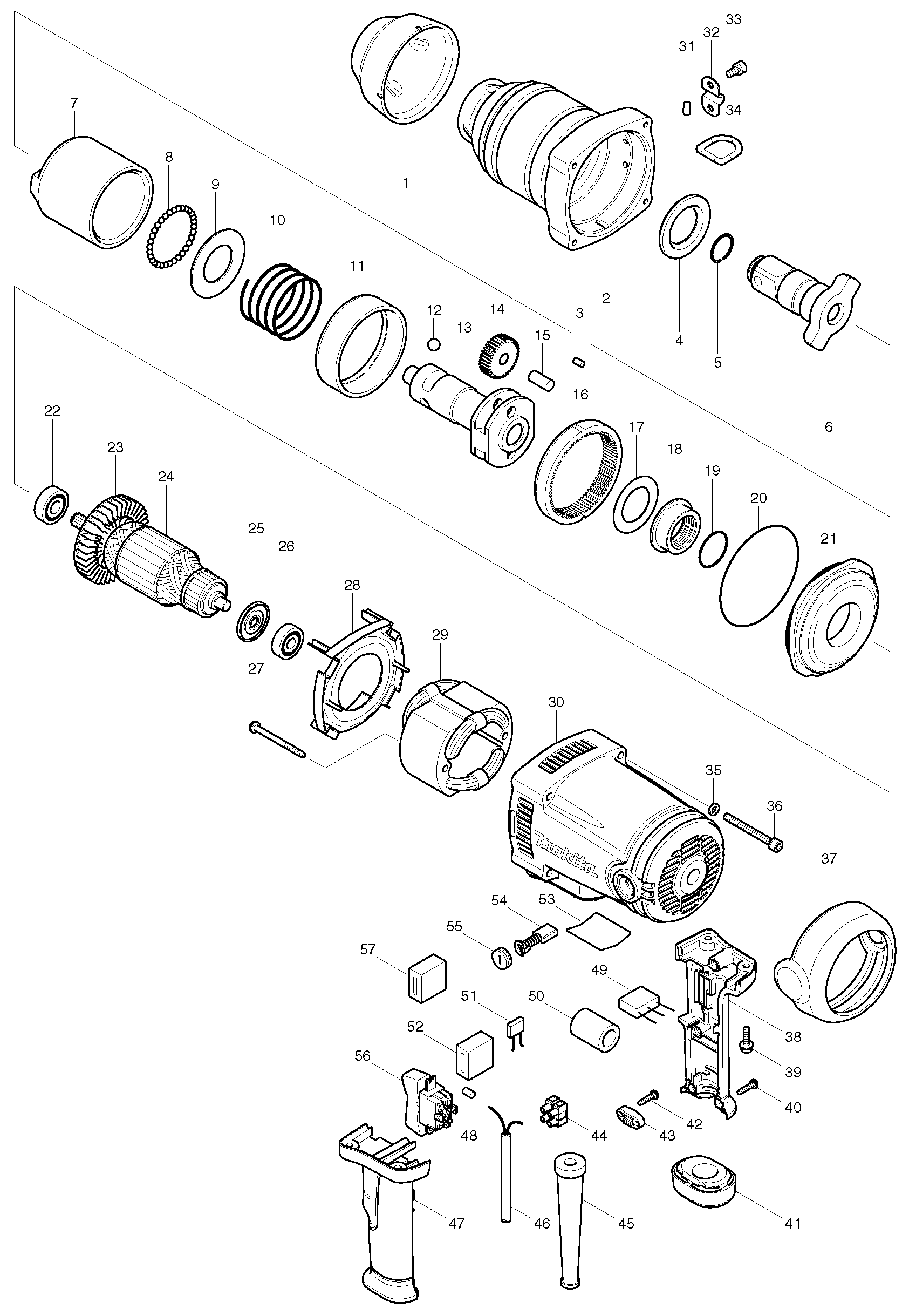 Makita TW1000 parts diagram, sheet 1