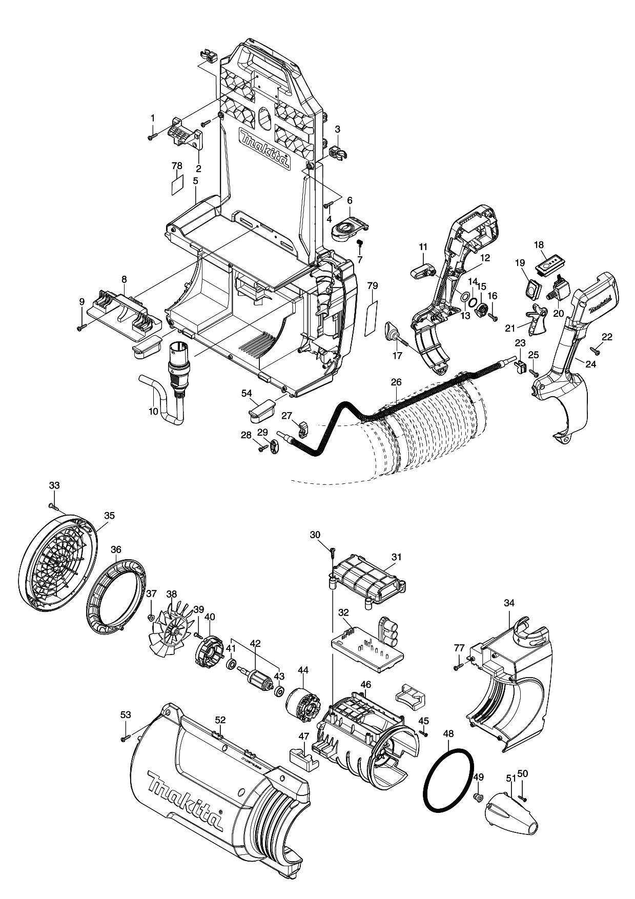Makita UB002C parts diagram, sheet 1