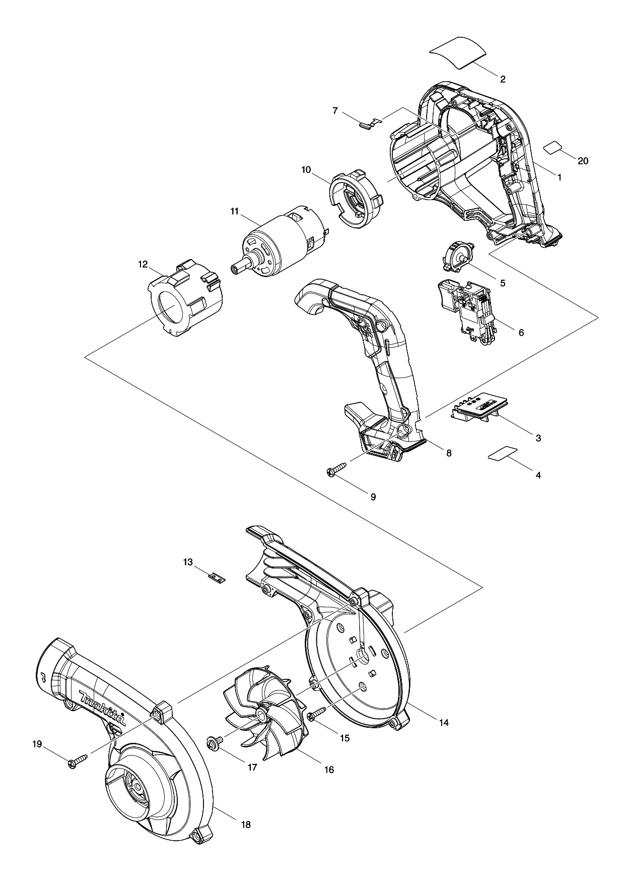 Makita UB101D parts diagram, sheet 1