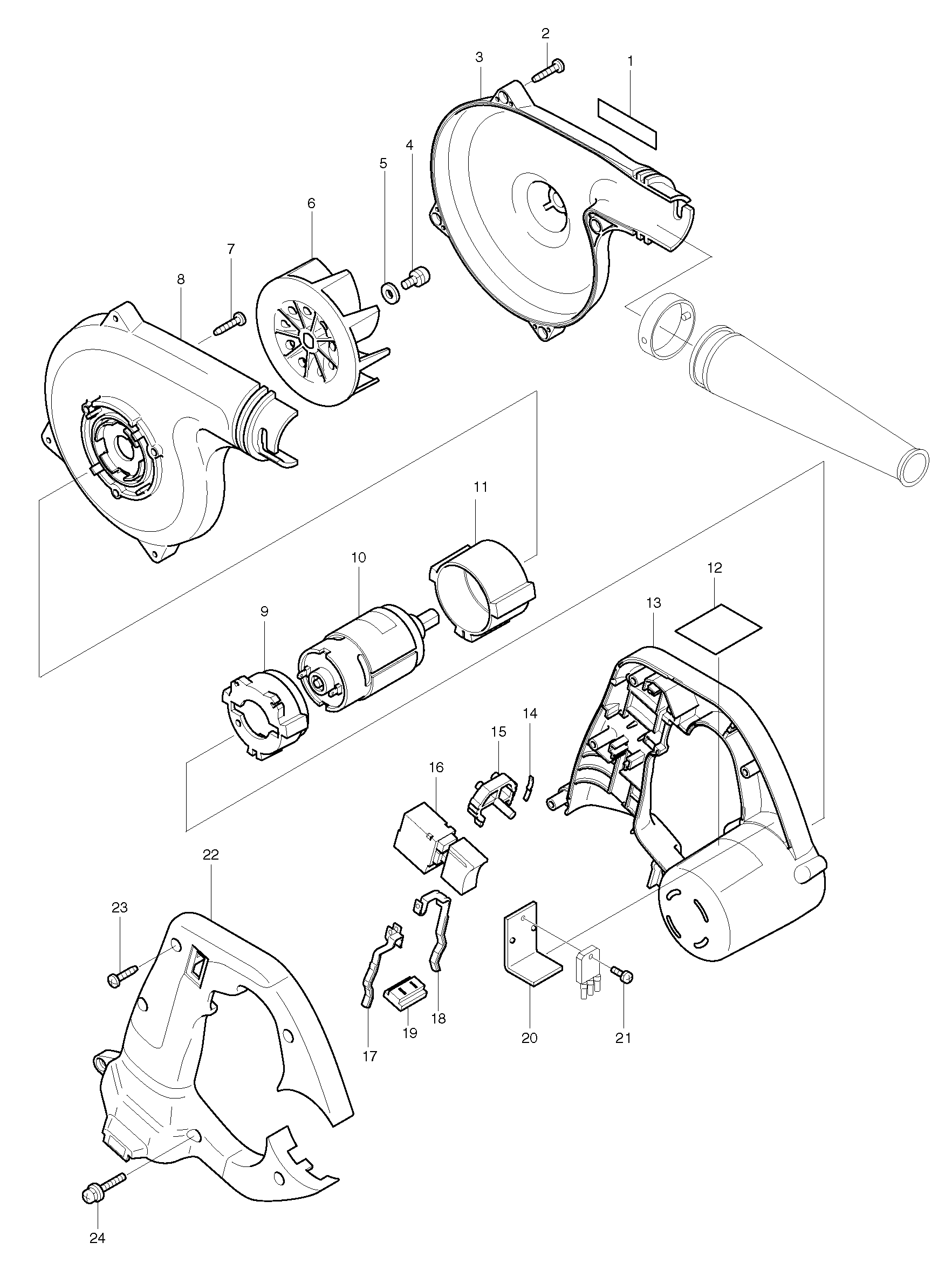 Makita UB120D parts diagram, sheet 1