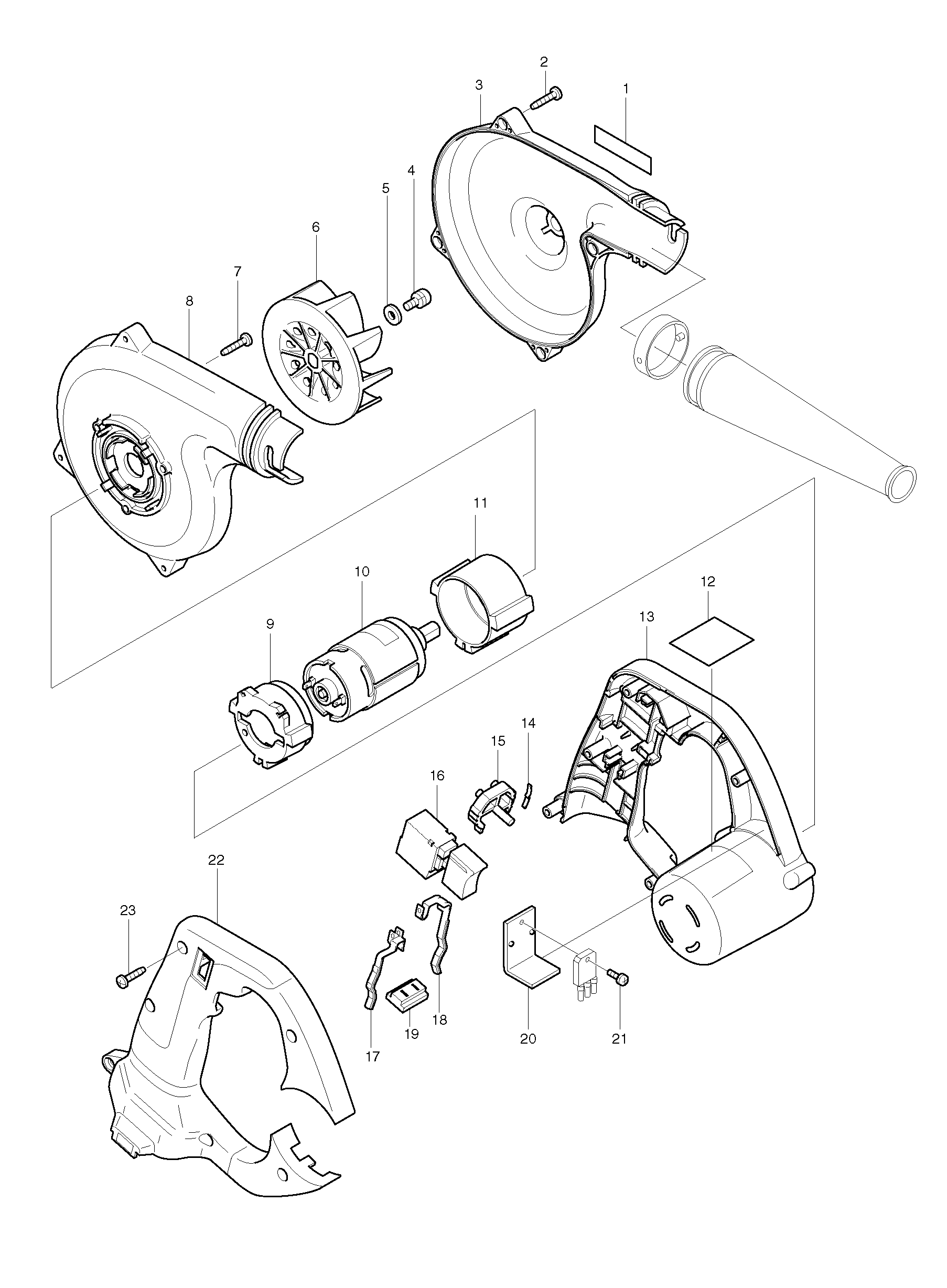 Makita UB140D parts diagram, sheet 1