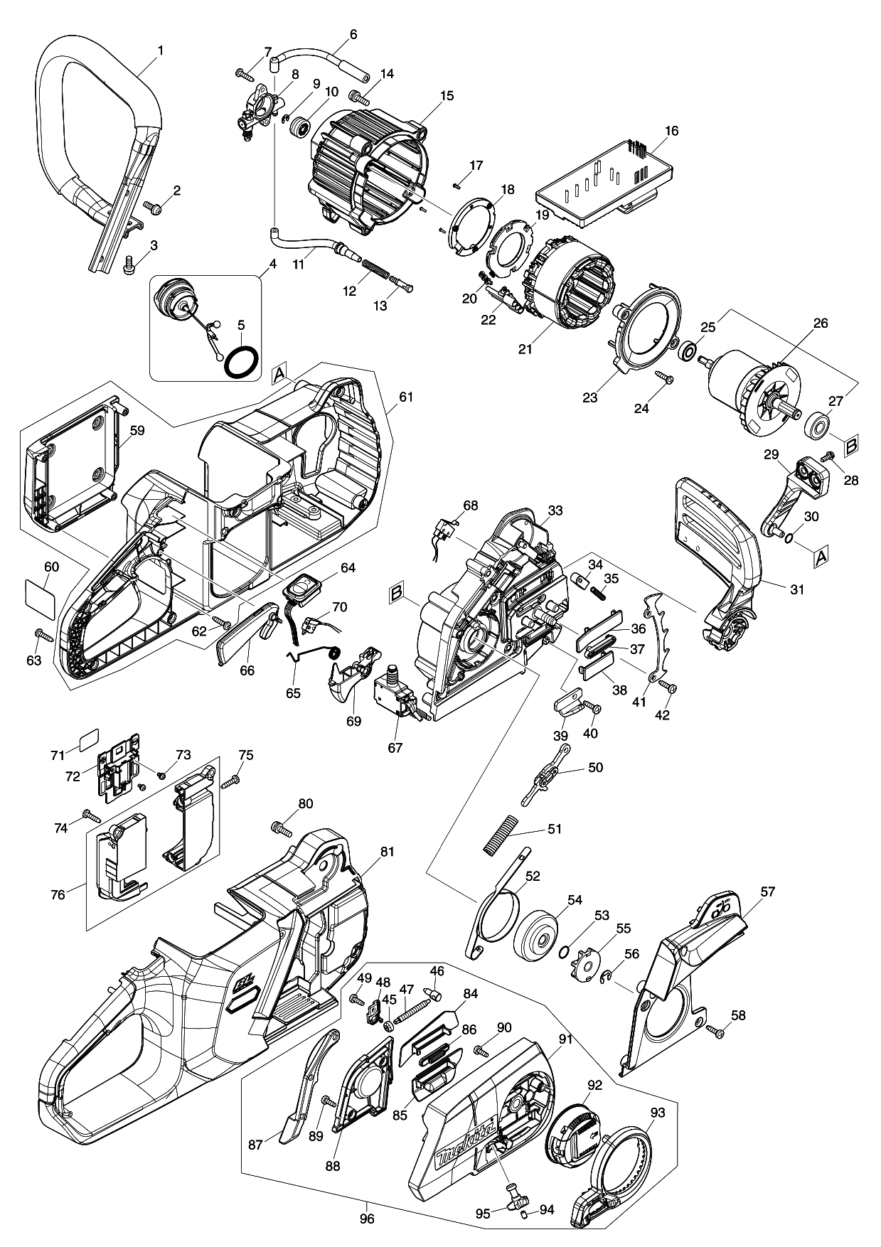 Makita UC017G parts diagram, sheet 1