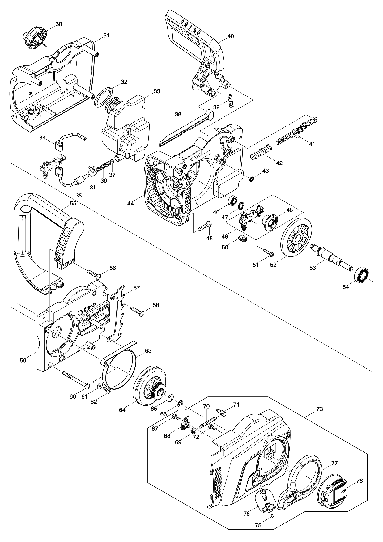Makita UC3551A parts diagram, sheet 2