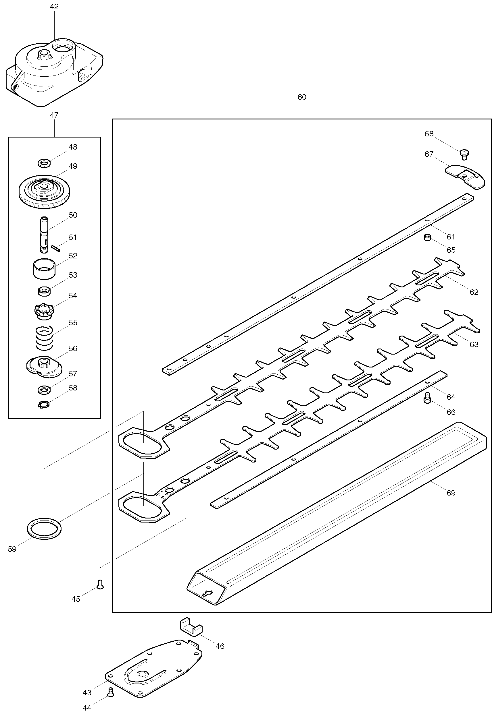 Makita UH4520 parts diagram, sheet 2
