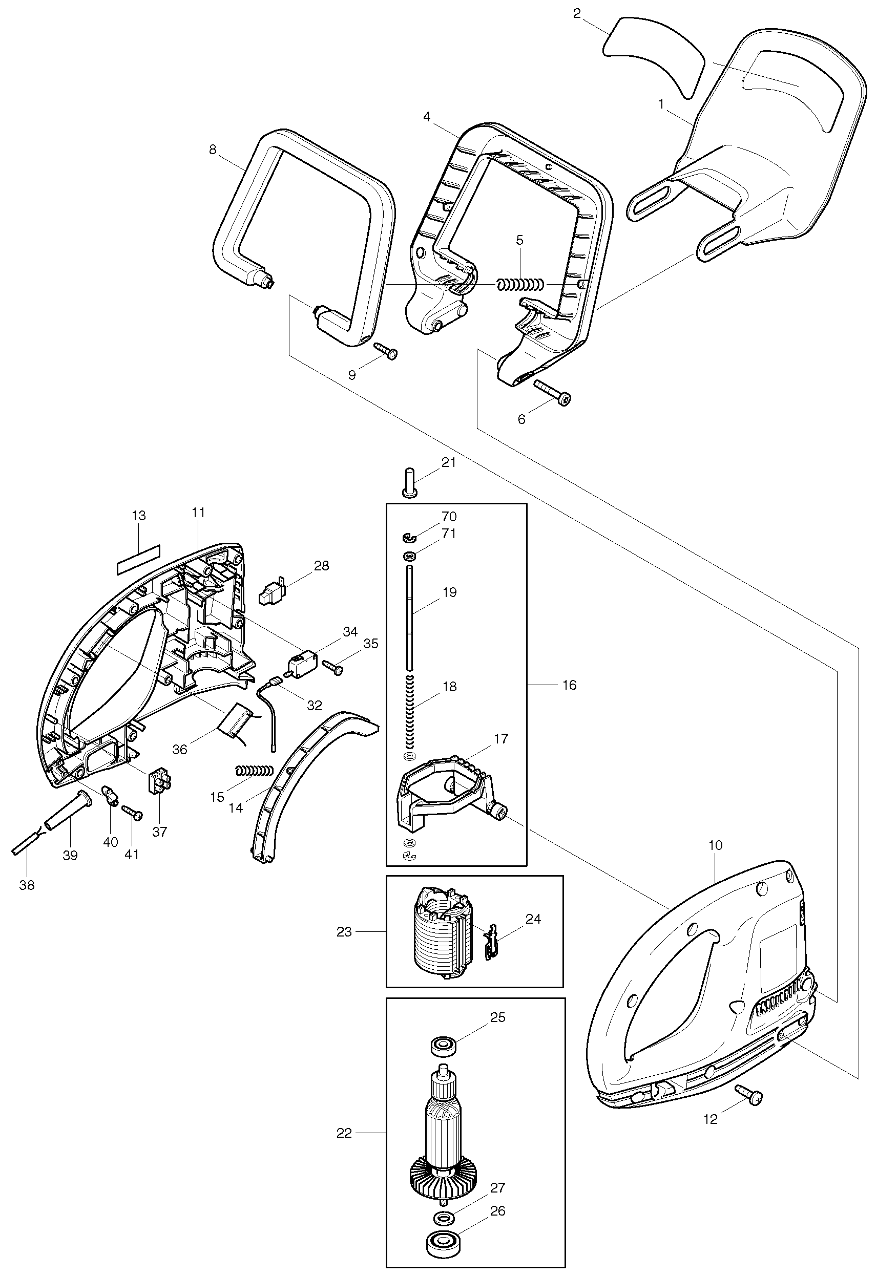Makita UH5520 parts diagram, sheet 1