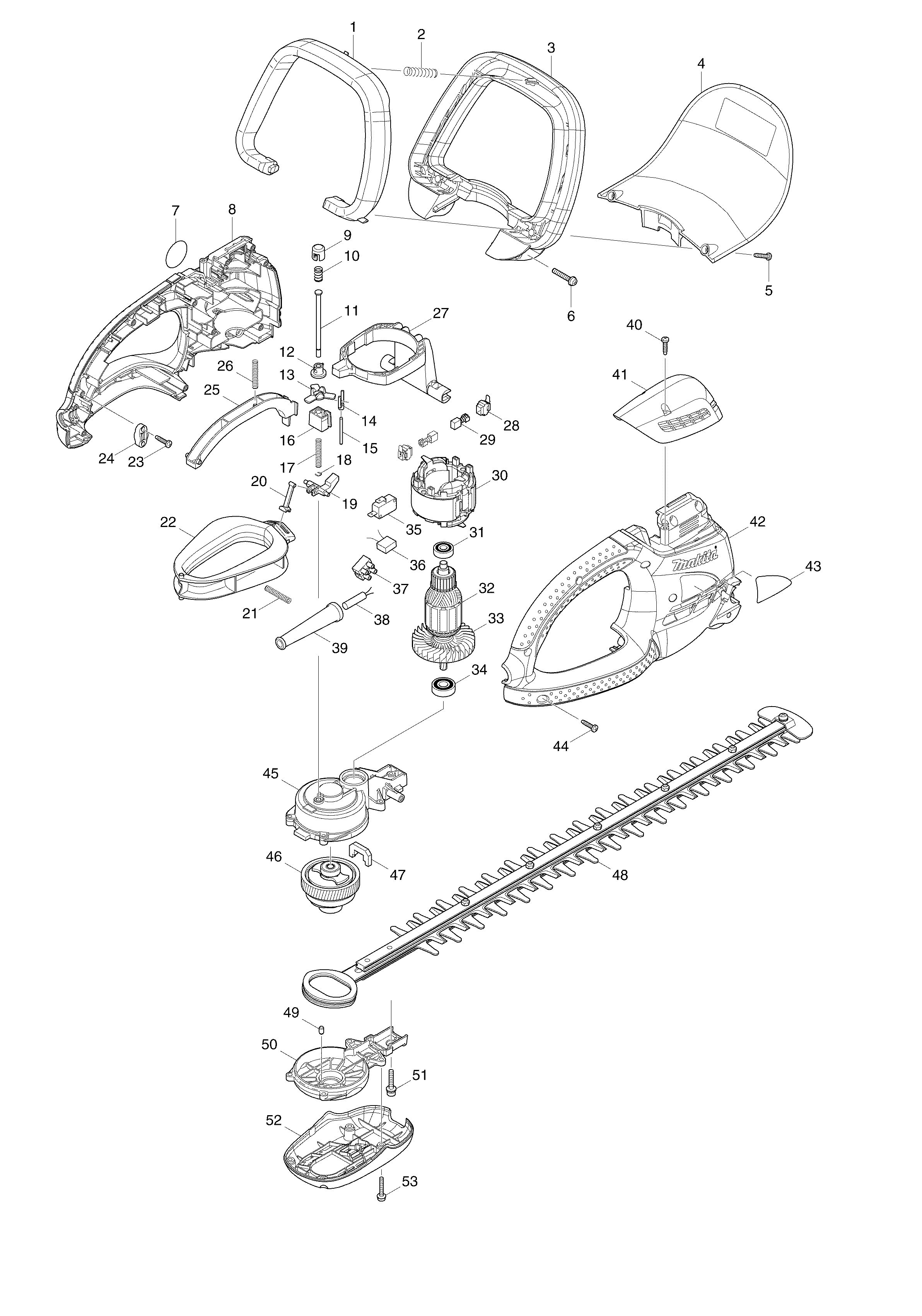 Makita UH5580 parts diagram, sheet 1