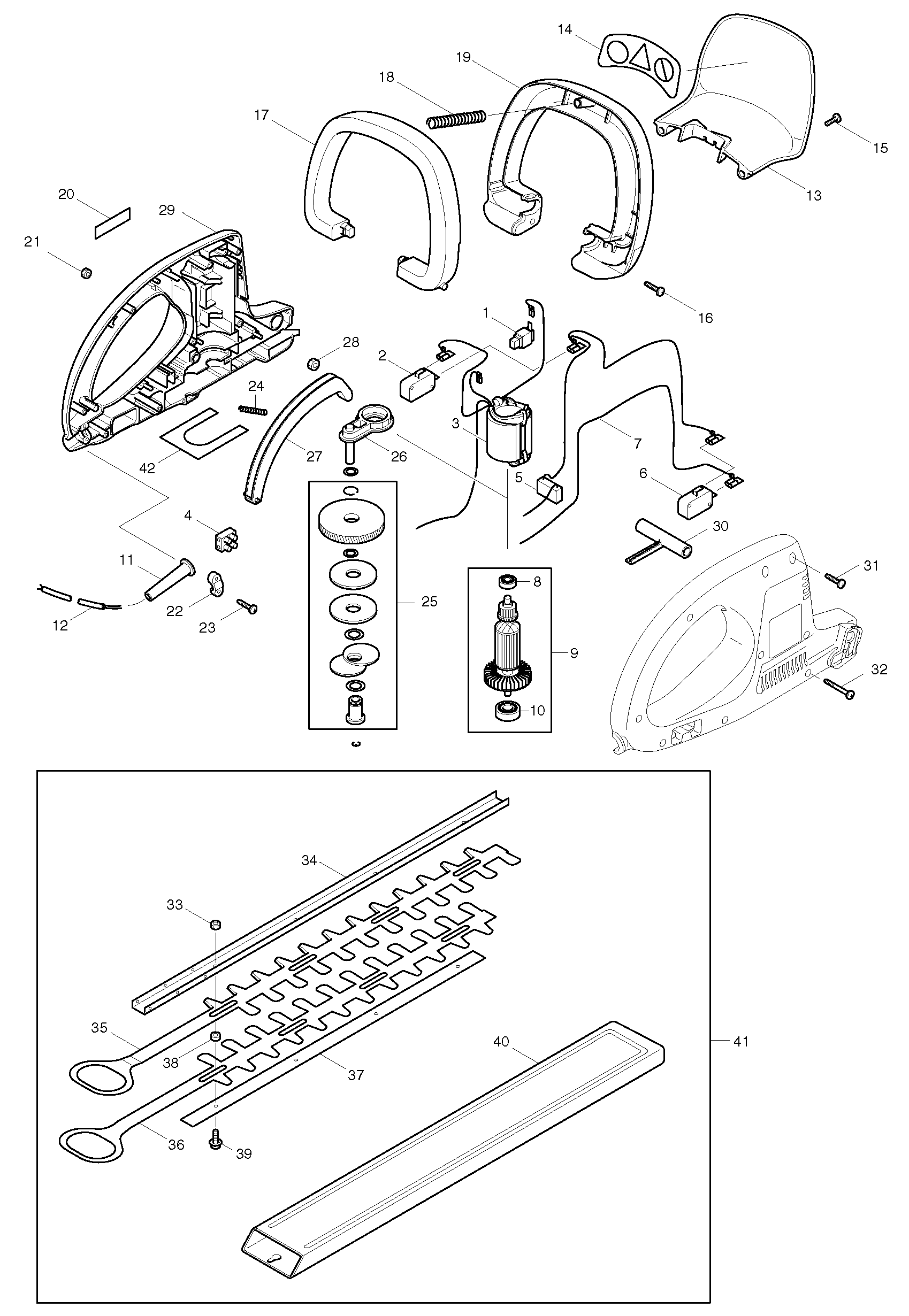 Makita UH6330 parts diagram, sheet 1