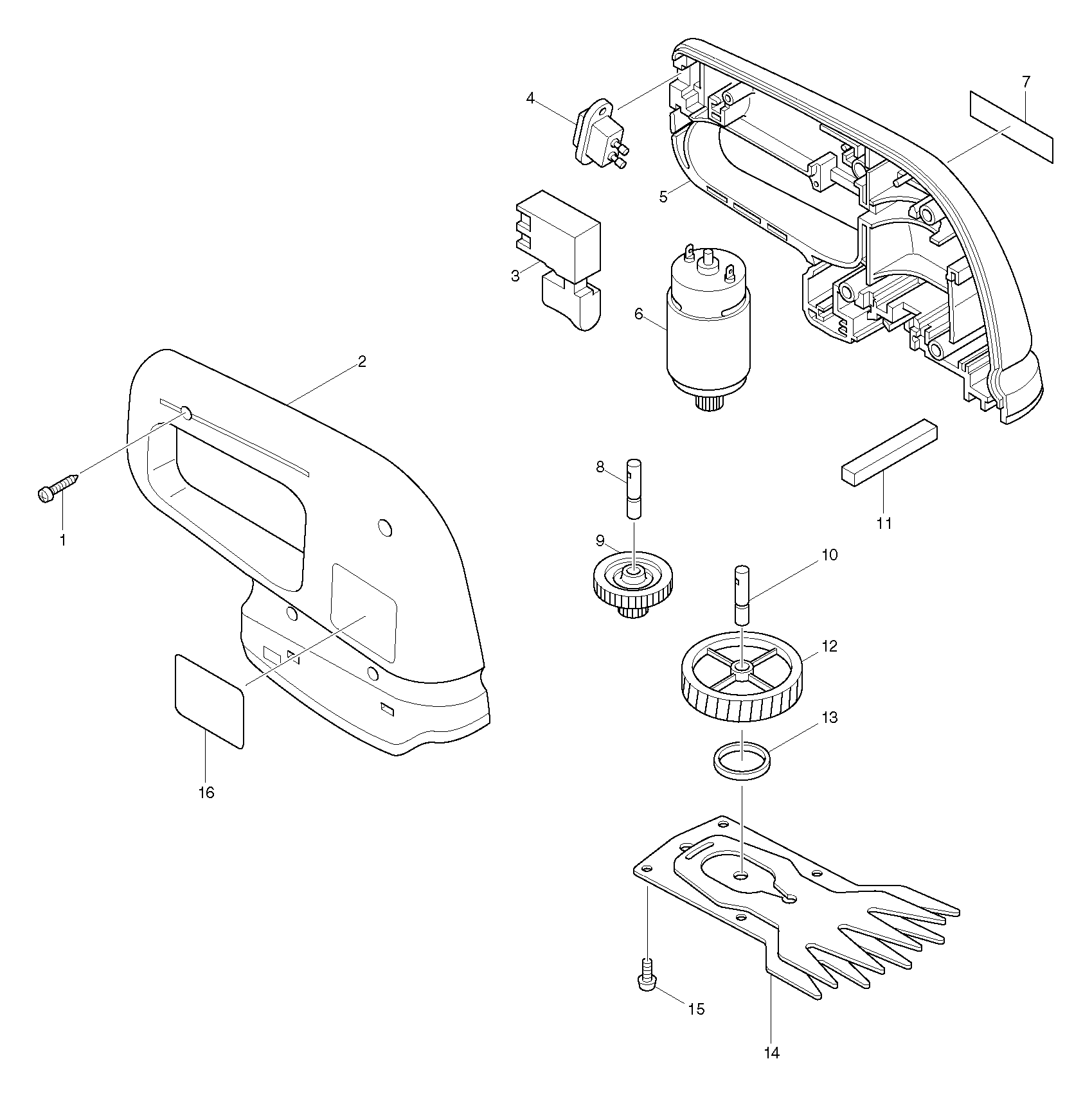 Makita UM103D parts diagram, sheet 1