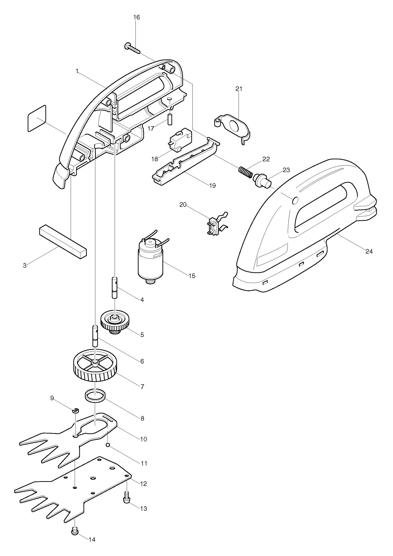 Makita UM104D parts diagram, sheet 1
