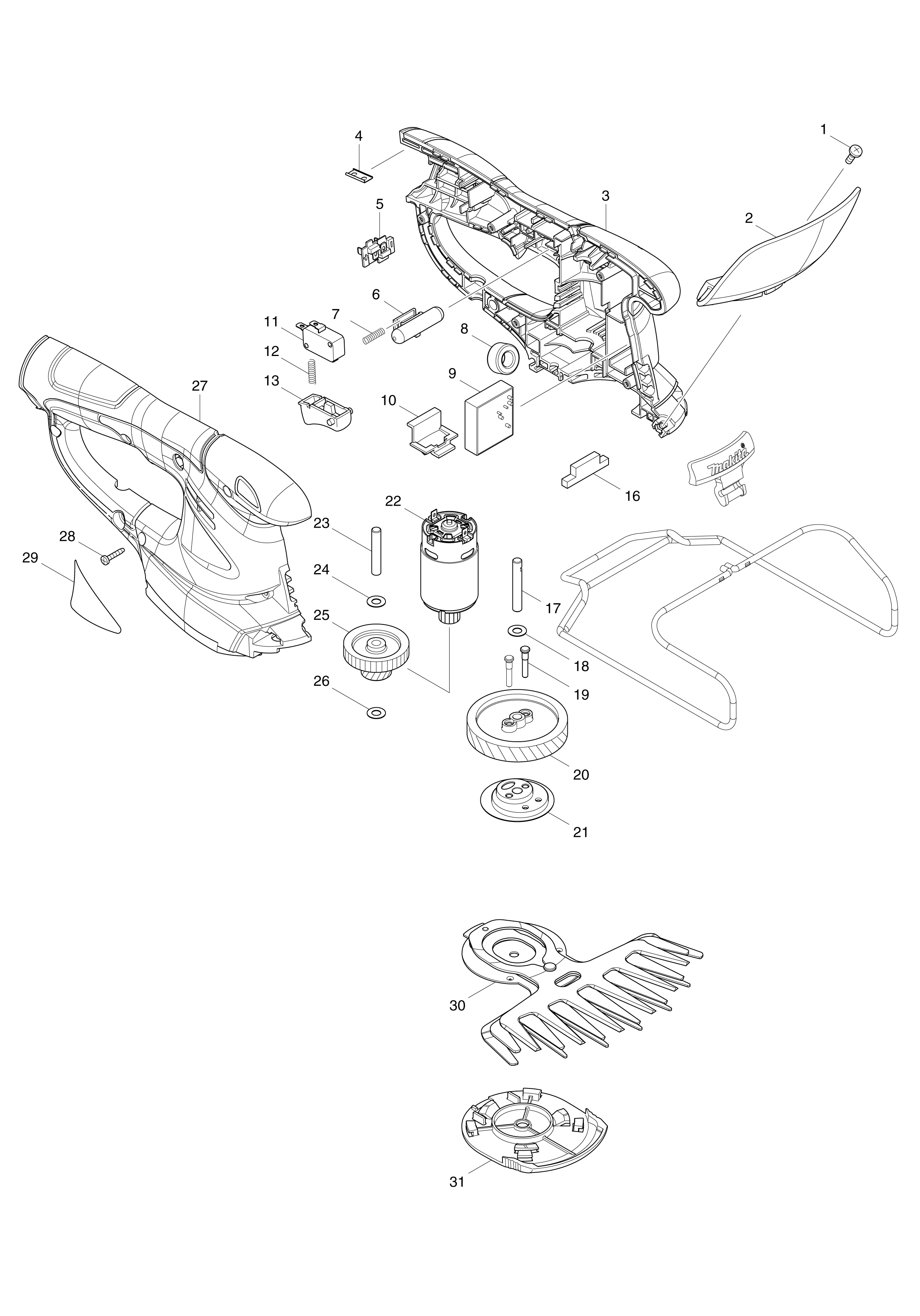 Makita UM164D parts diagram, sheet 1