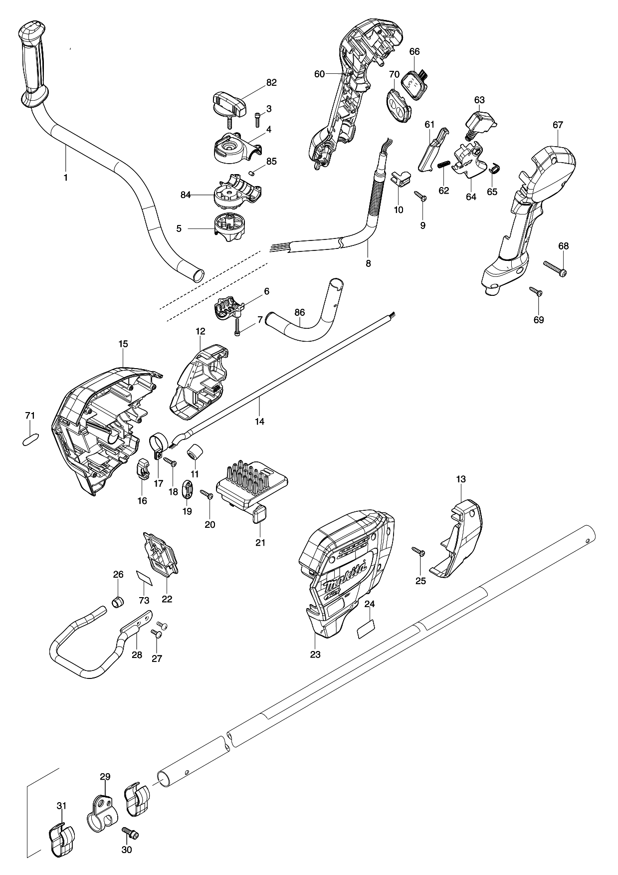 Makita UR002G parts diagram, sheet 1