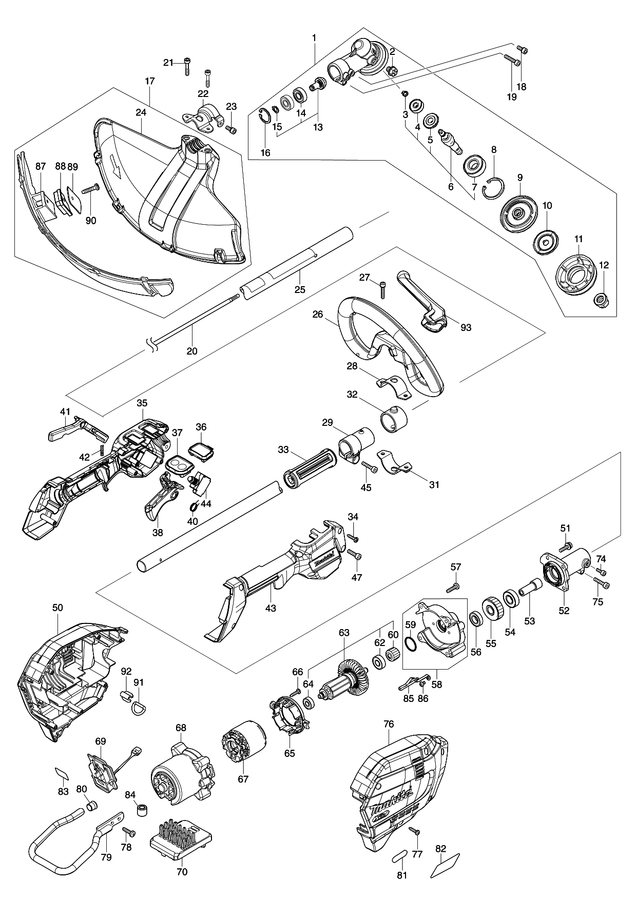 Makita UR007G parts diagram, sheet 1