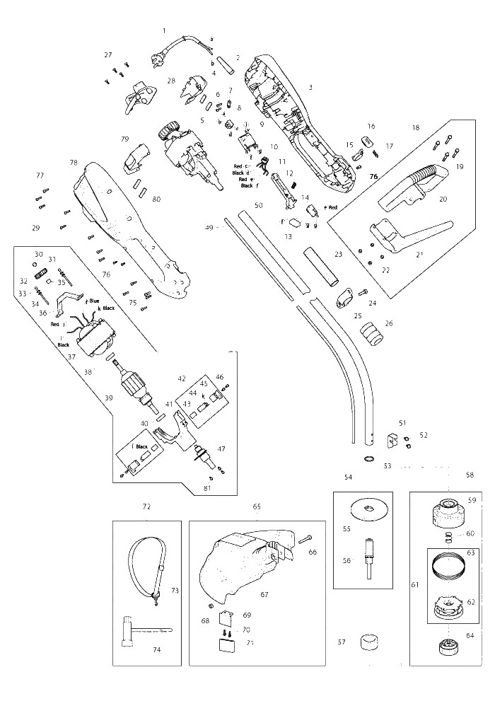 Makita UR3500 parts diagram, sheet 1