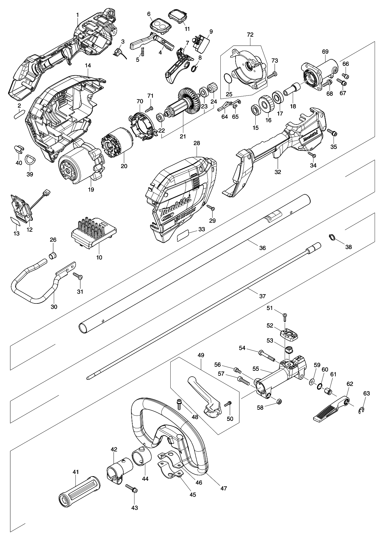Makita UX01G parts diagram, sheet 1