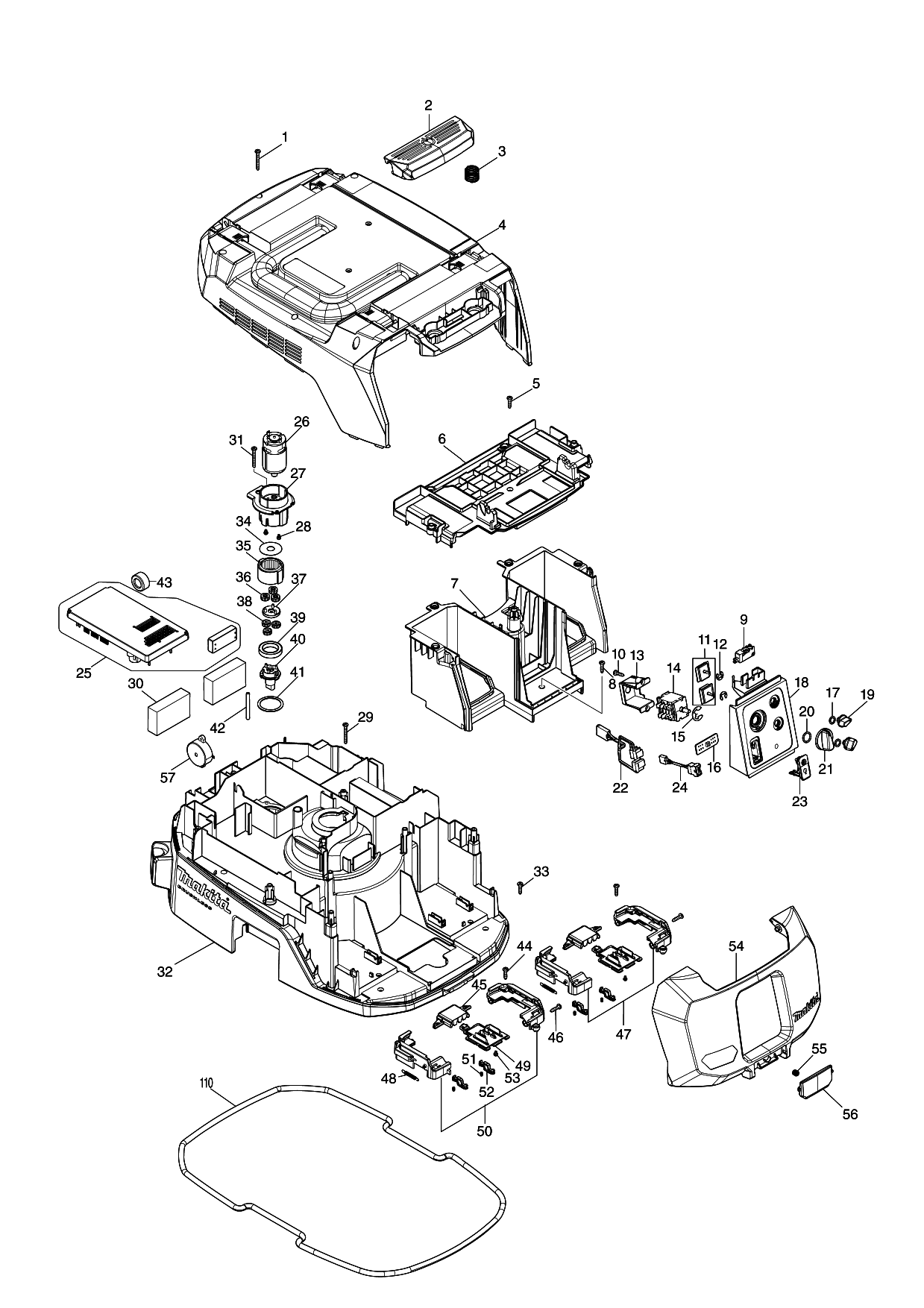 Makita VC006GM parts diagram, sheet 1