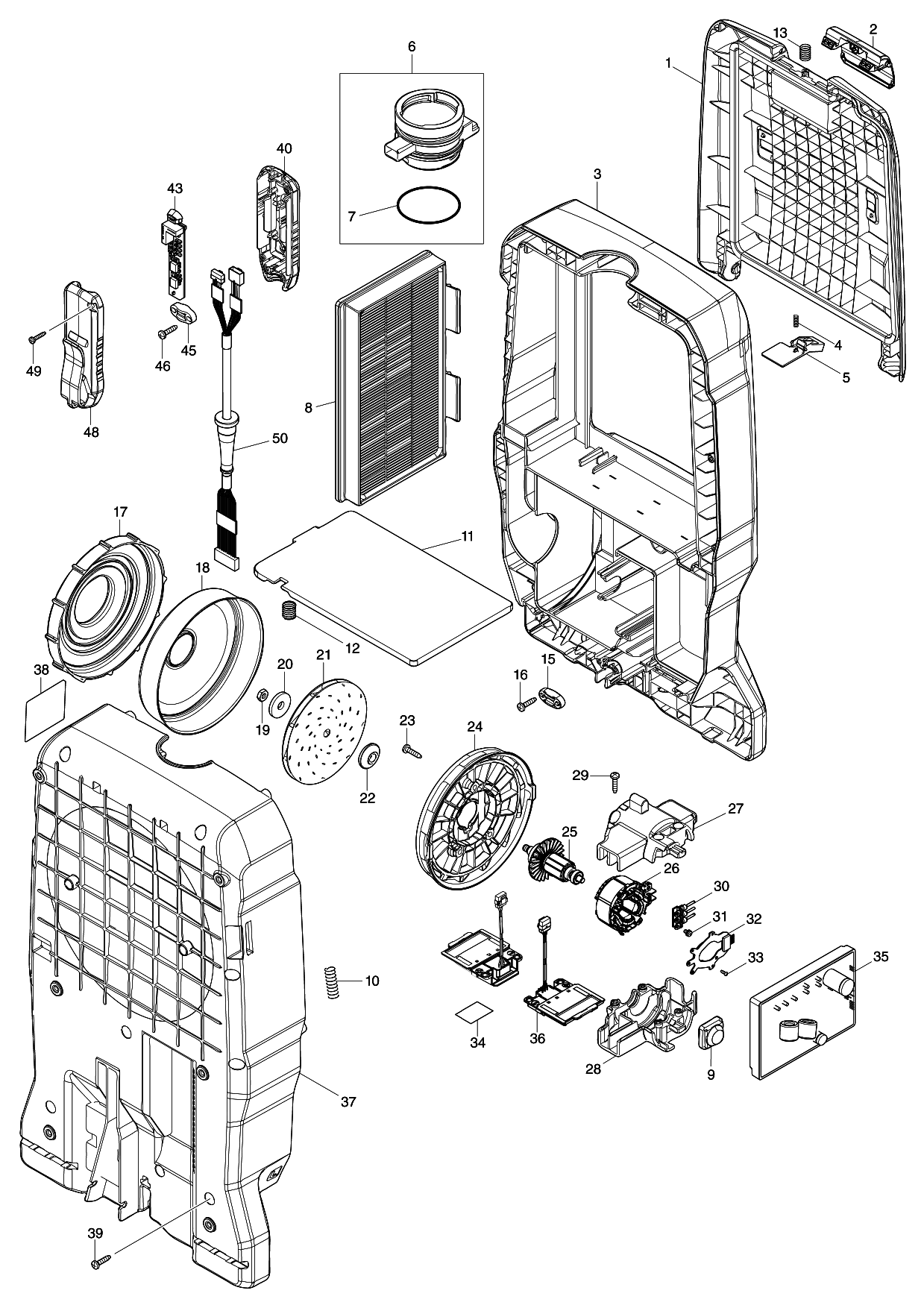 Makita VC011G parts diagram, sheet 1