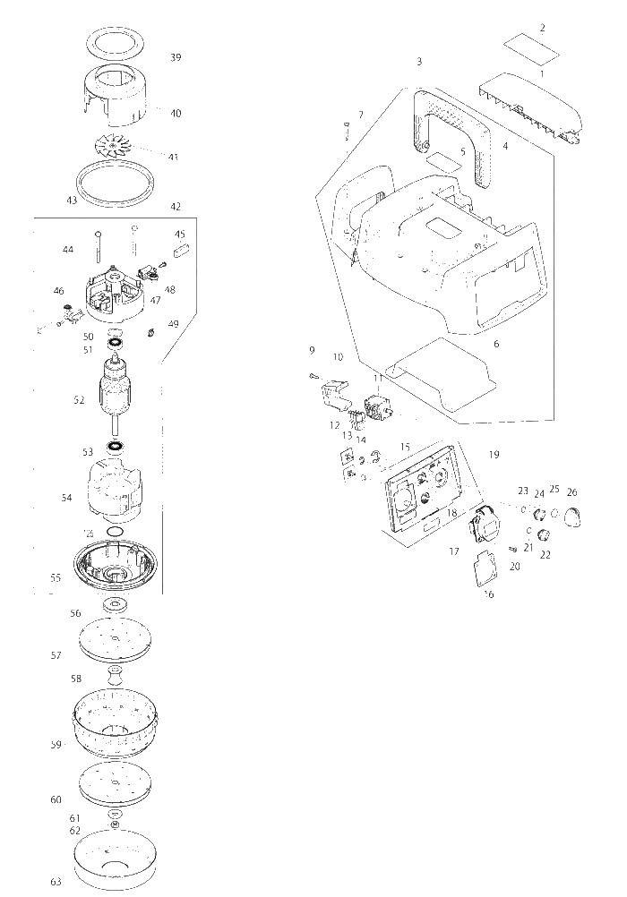 Makita VC3211M parts diagram, sheet 1