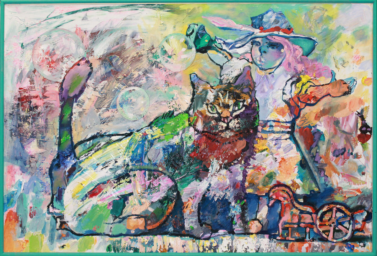 The girl and the cat