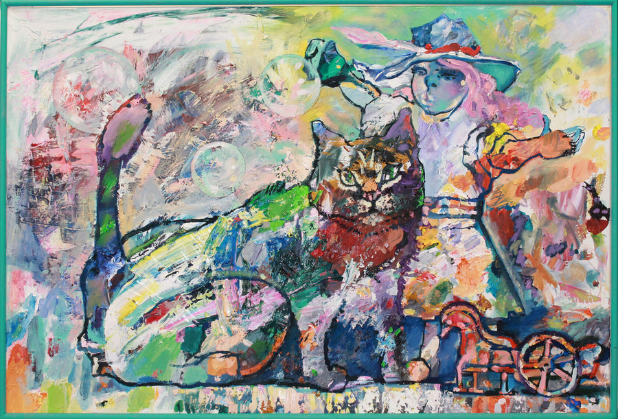 The girl and the cat