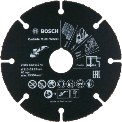 Ny äkta Bosch 2608623012 Carbide Multi Wheel Cutting Disc för liten vinkel