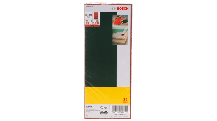 Nouveau véritable bosch 2607019495 Ensemble de feuille de ponçage 93 x 230 mm 25 pièces mélangées