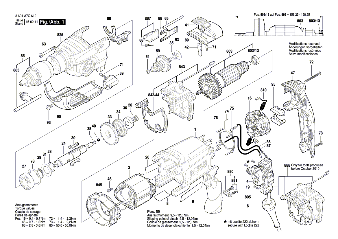 Neu Original Bosch 2601115697 Typenschild