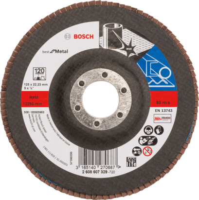 New Genuine Bosch 2608607329 X571 Best for Metal Flap Discs, Angled Version For